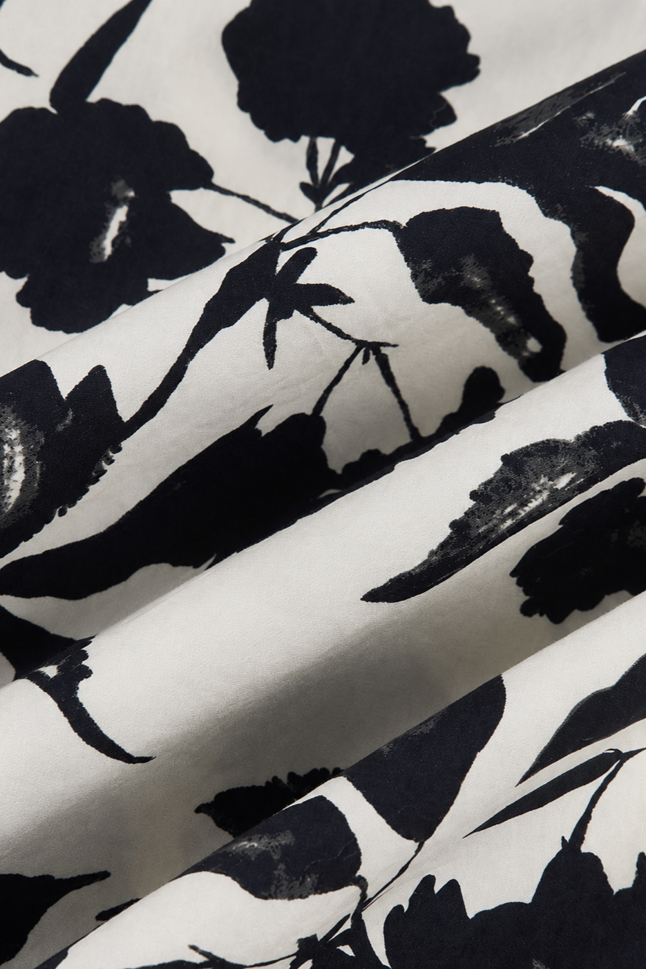 Botanical Print Cotton Midi Skirt