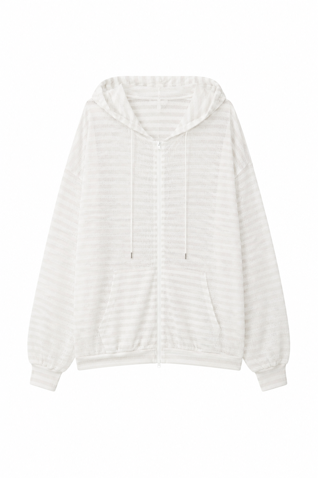 Striped Cotton Blend Knit Hoodie