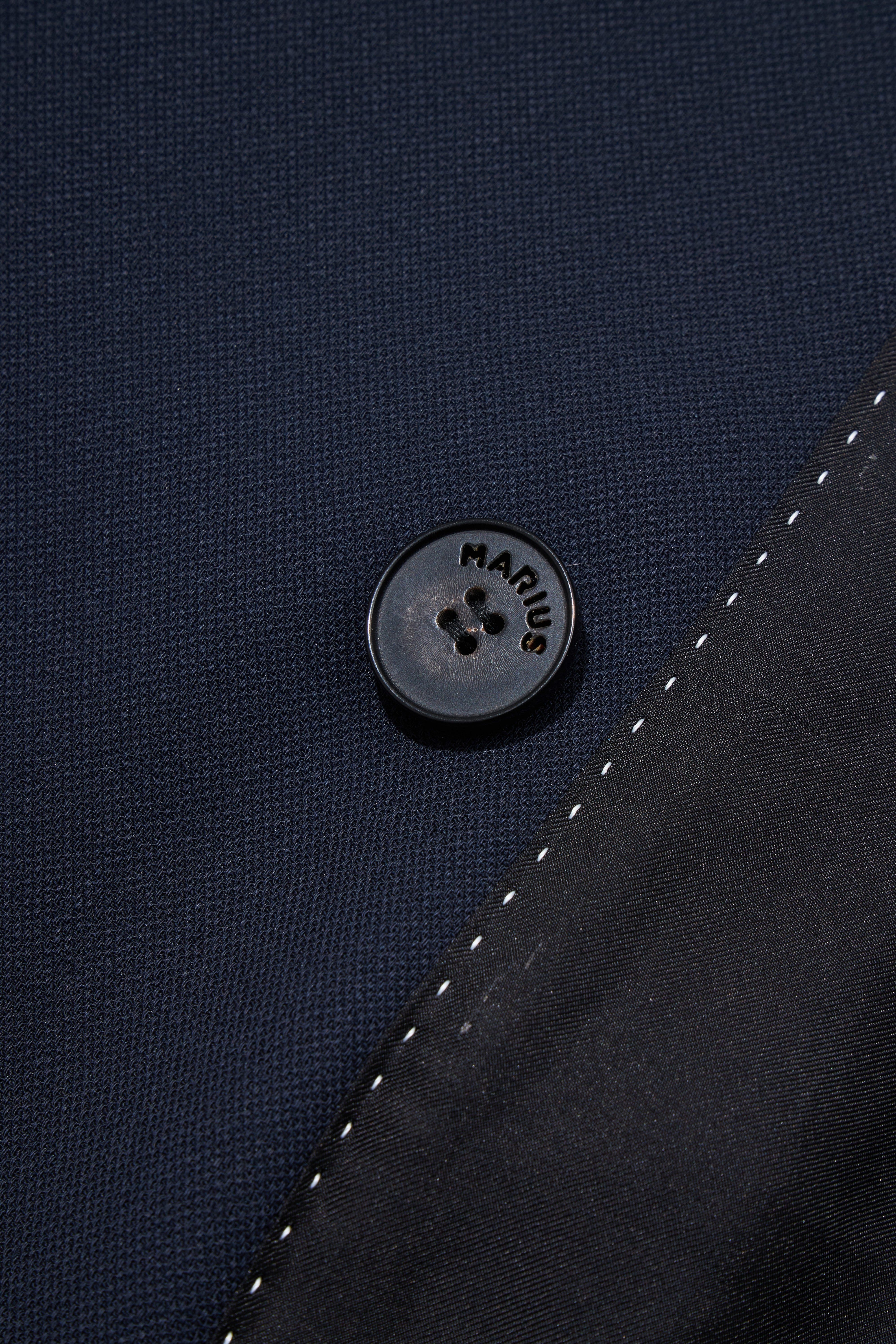Belted Double-Breasted Structured Wool Blazer with Turn-up Cuffs