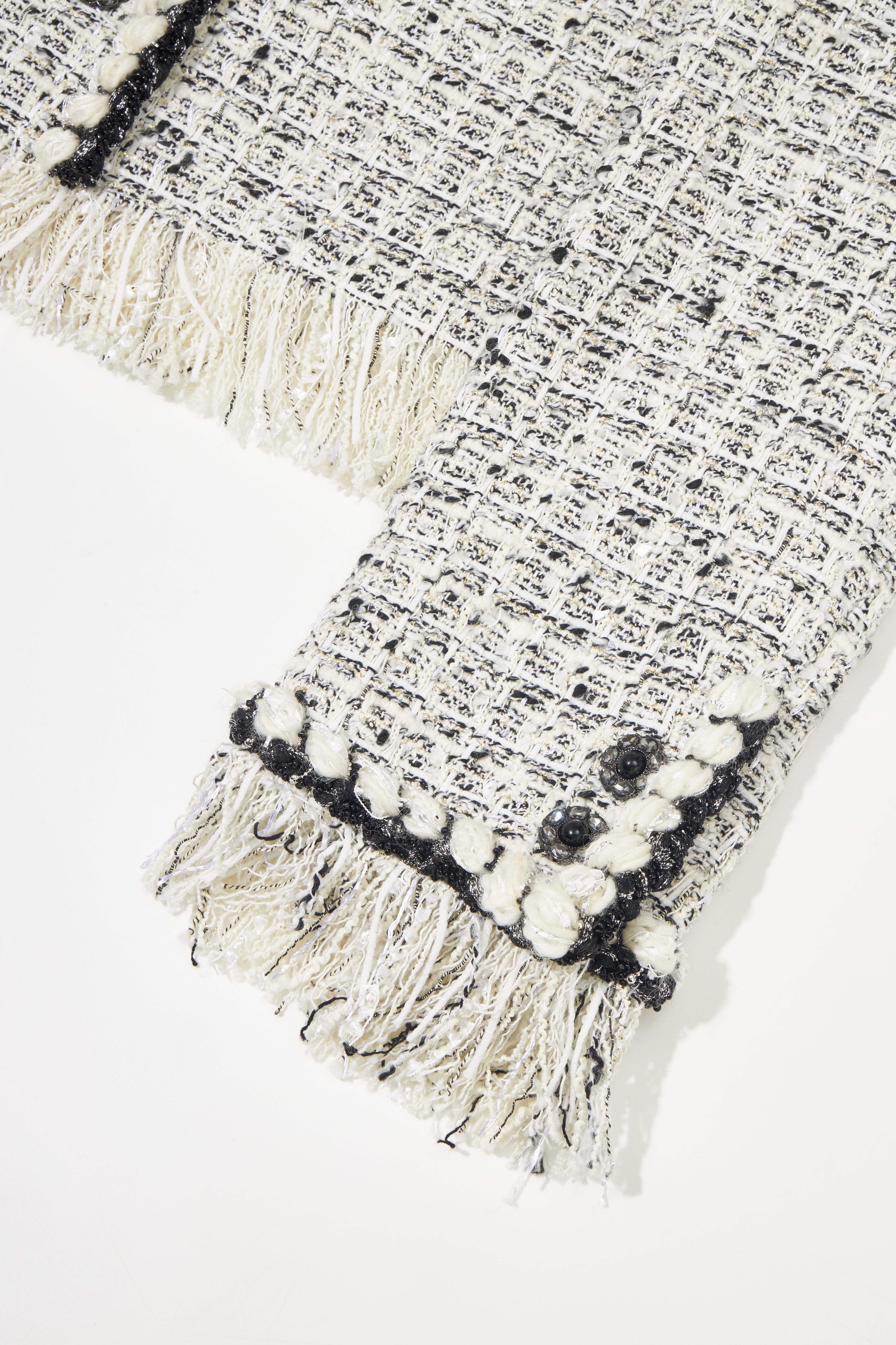 Fringe Trim Tweed Jacket