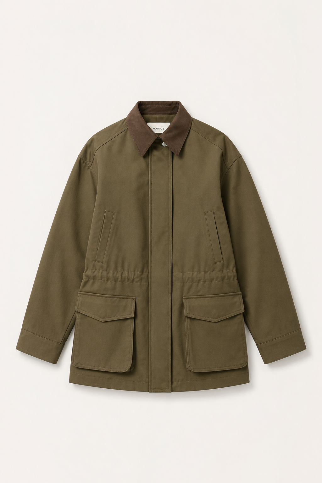 Contrast-Collar Cotton Field Jacket