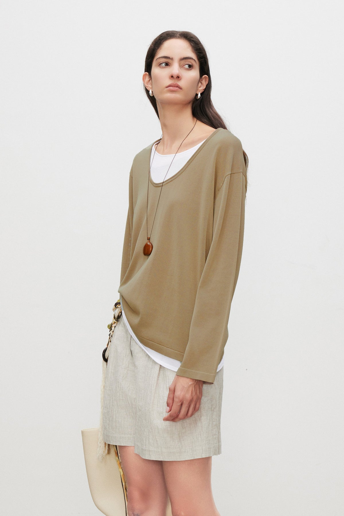 Cotton-Silk Blend Layered Knit Top