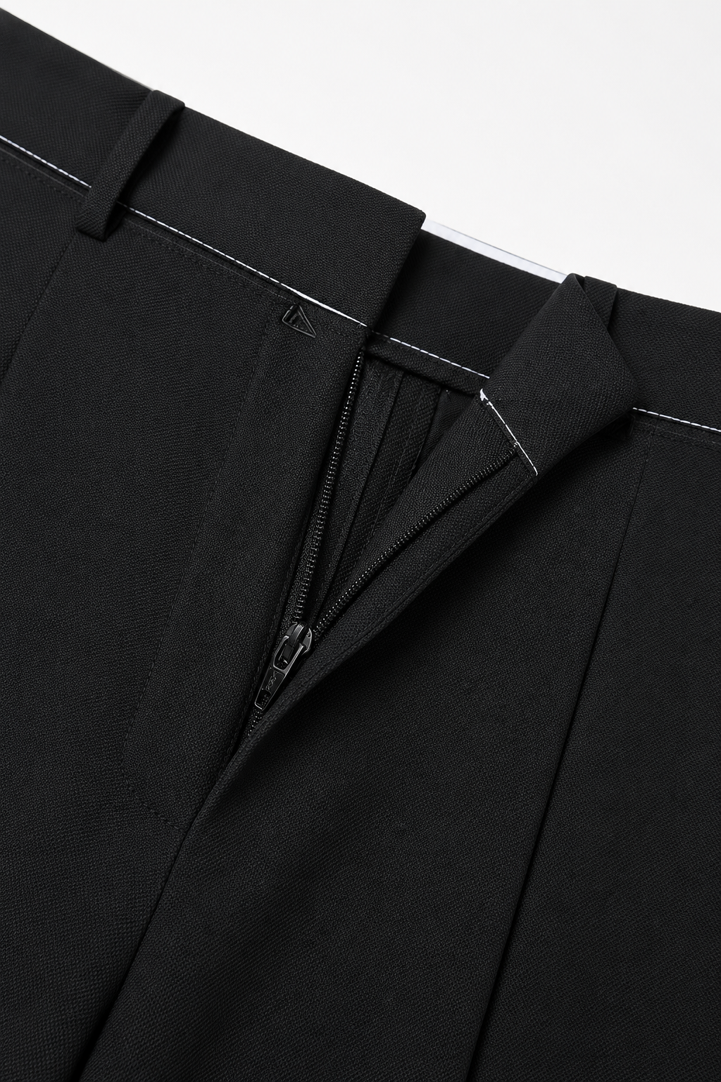 Raw-Edge Pleated Wool Trousers