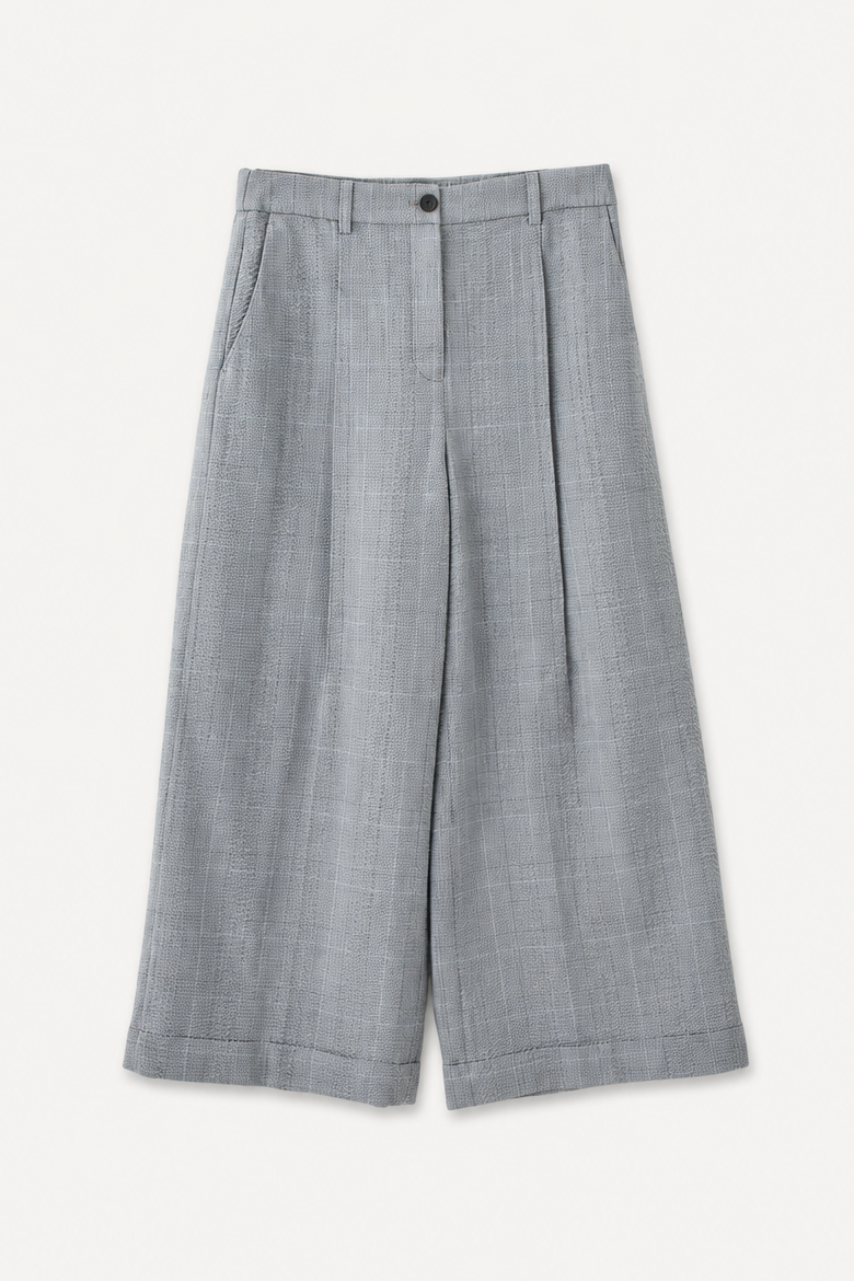Tailored Cropped Wide-Leg Pants