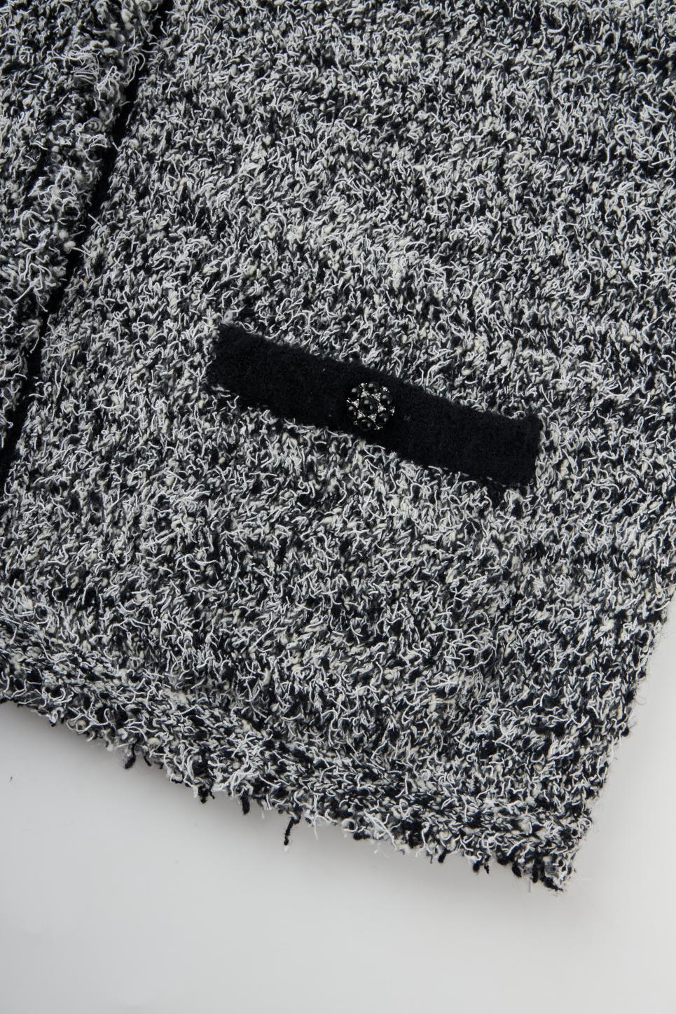 Wool-Cashmere Blend Fringed Bouclé Knit Cardigan