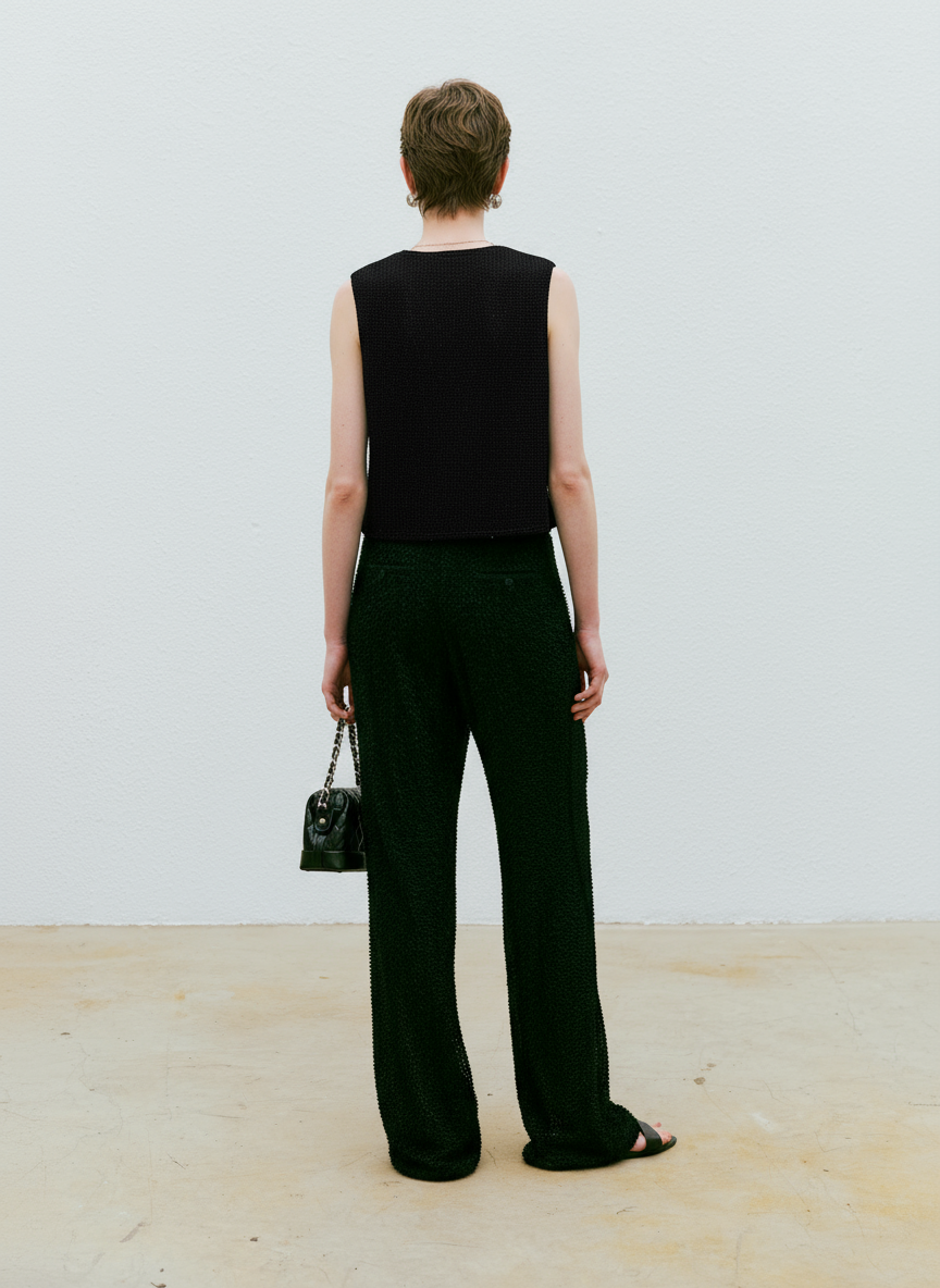 Sequin Button Knit Vest