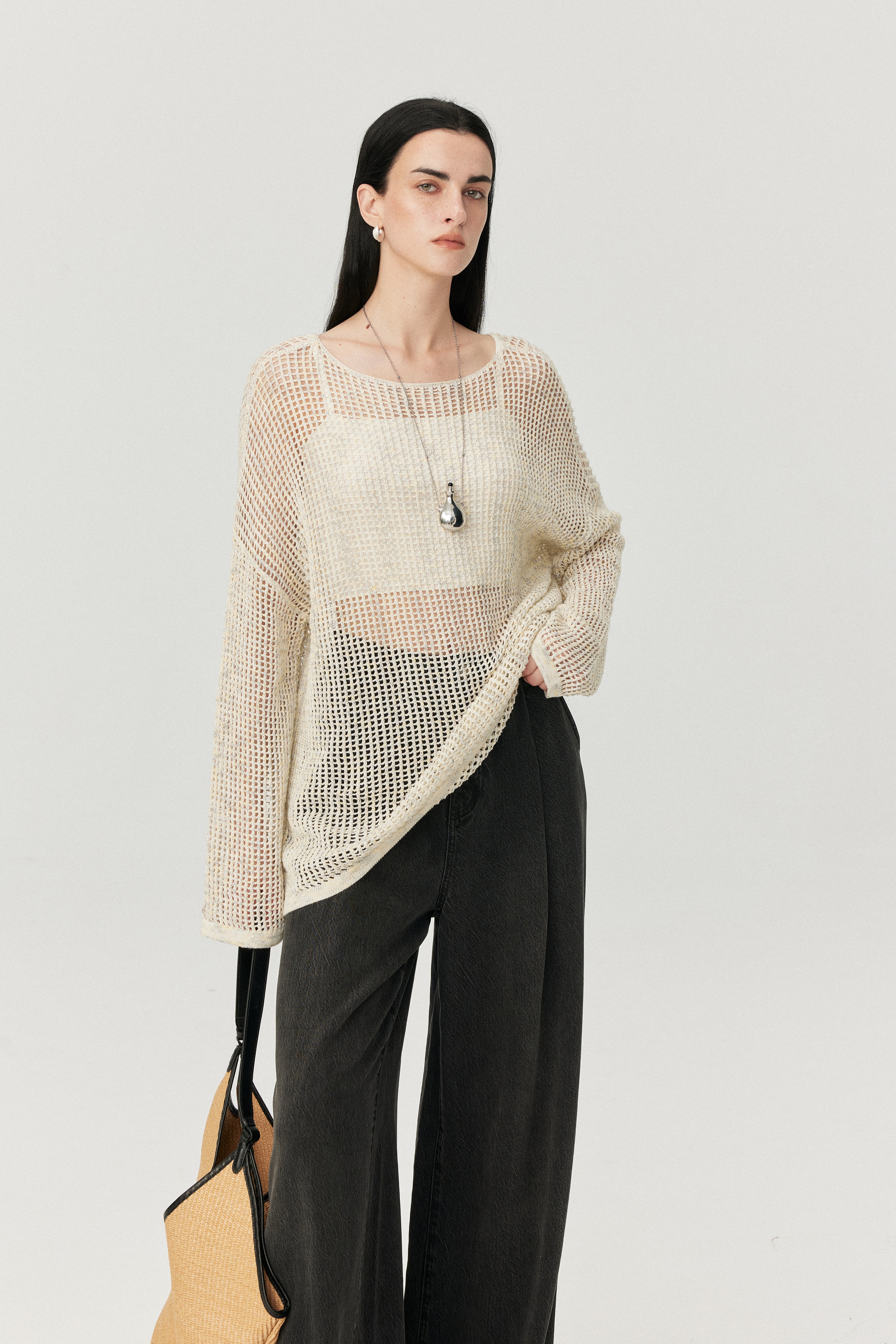 Summer Breeze Crochet Mesh Knit Top
