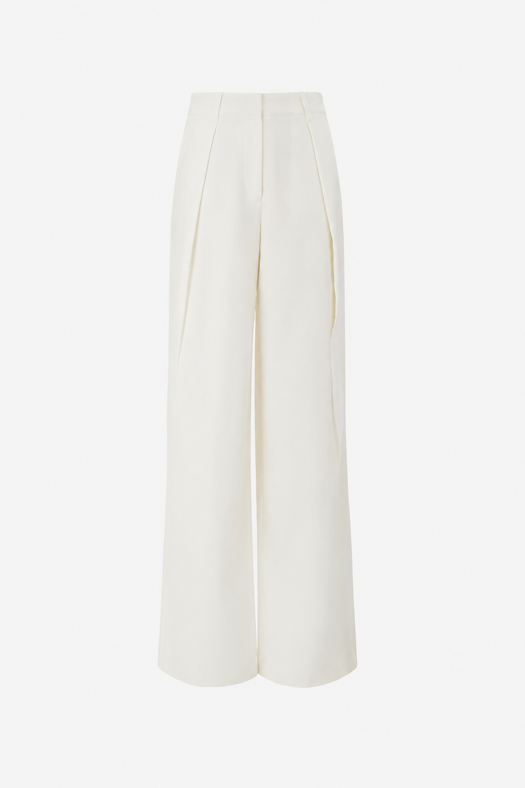 Linen Blend Wide Leg Trousers