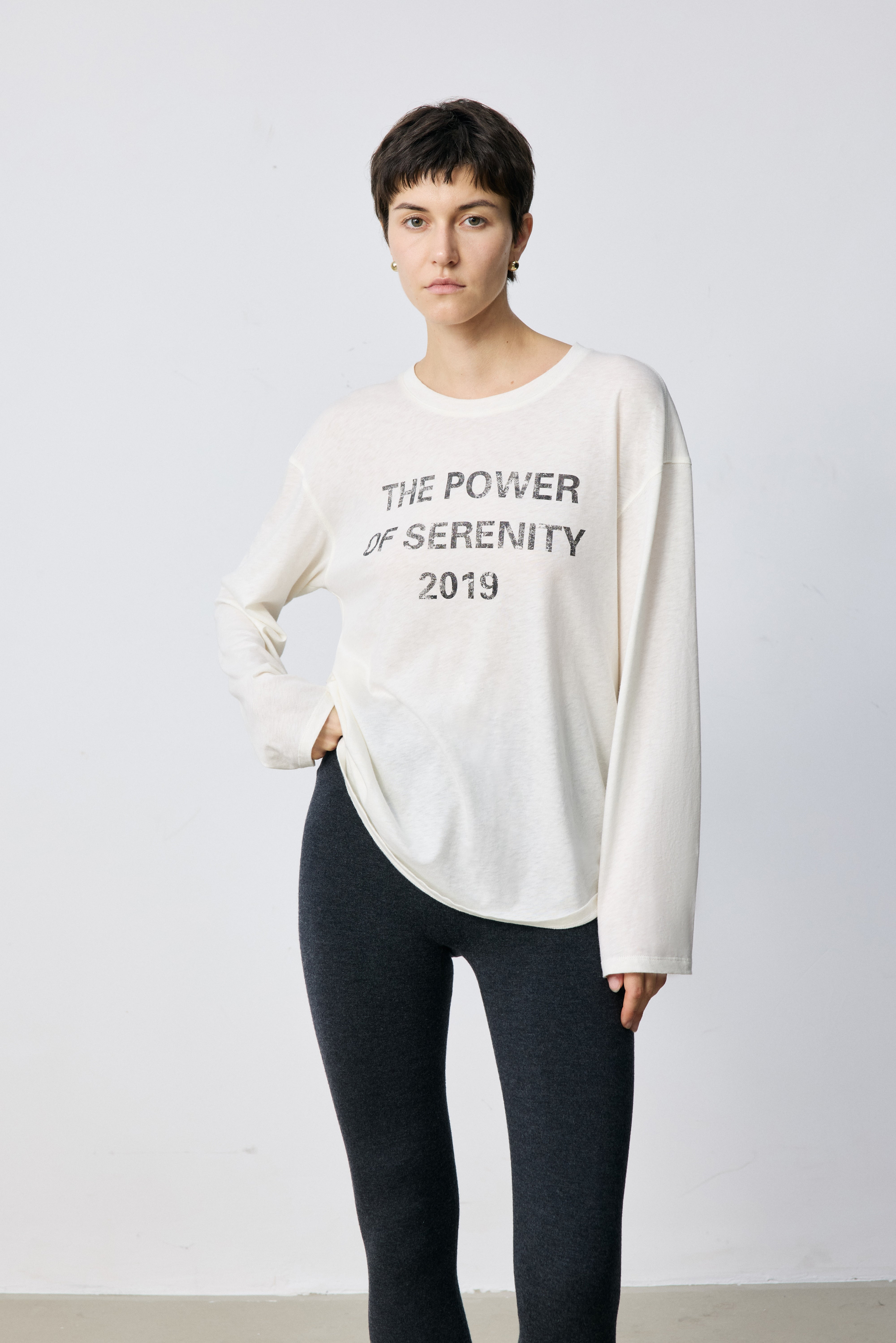 Printed Cotton-Lyocell Long Sleeve Tee