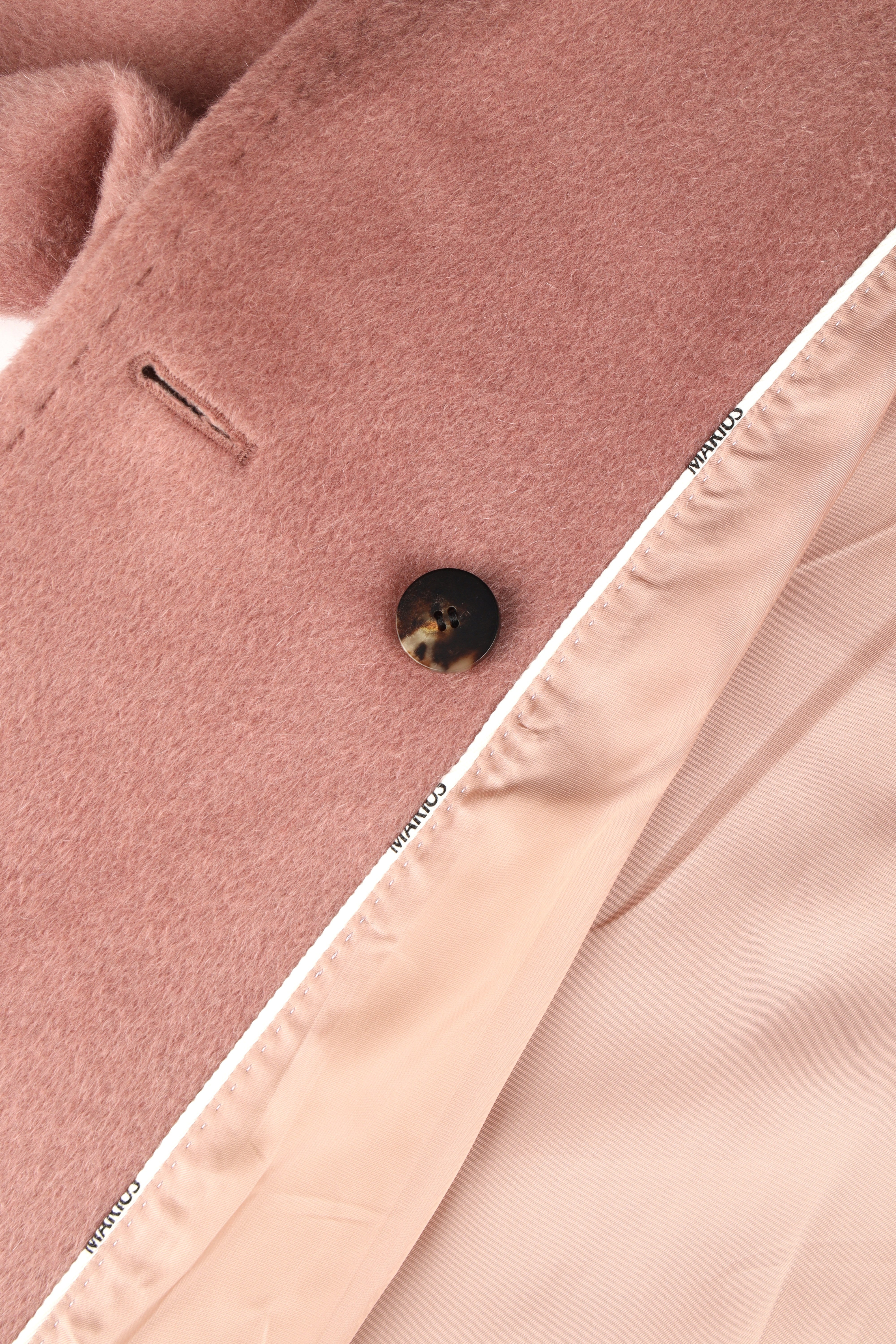 One-Button Alpaca-Mohair Wool-Blend Coat