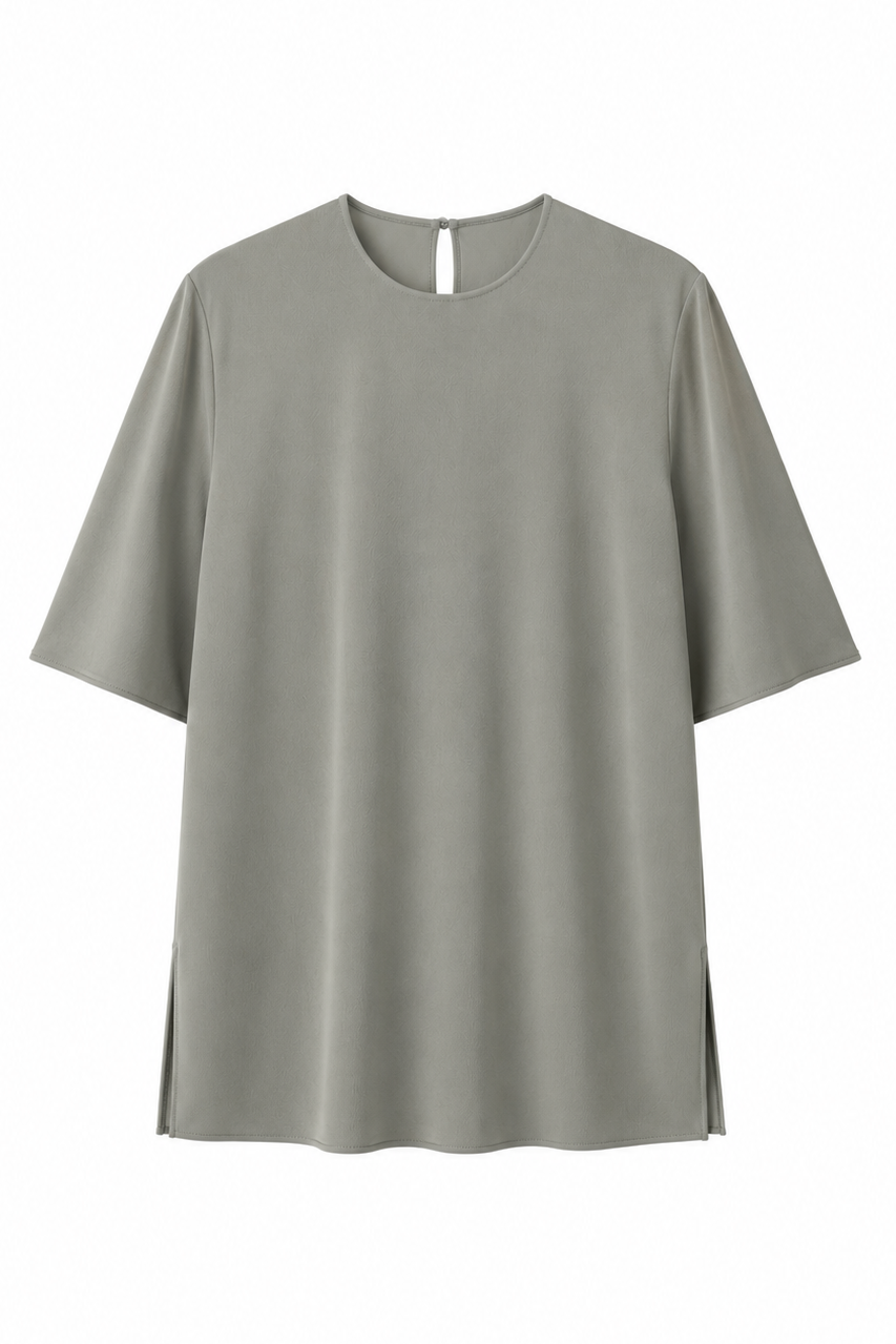 Fluid Acetate Blend Relaxed Half Sleeve Top