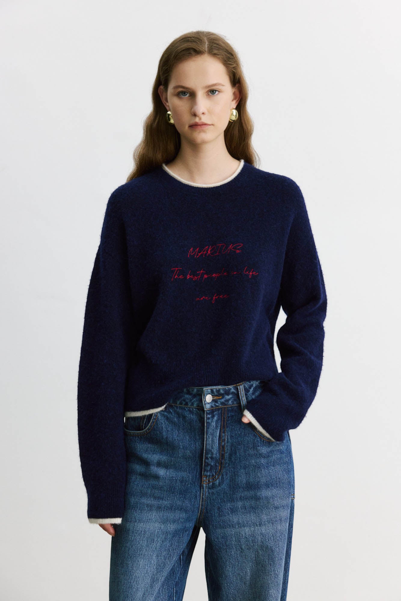 Marius Women's Embroidered Alphabet Sweater