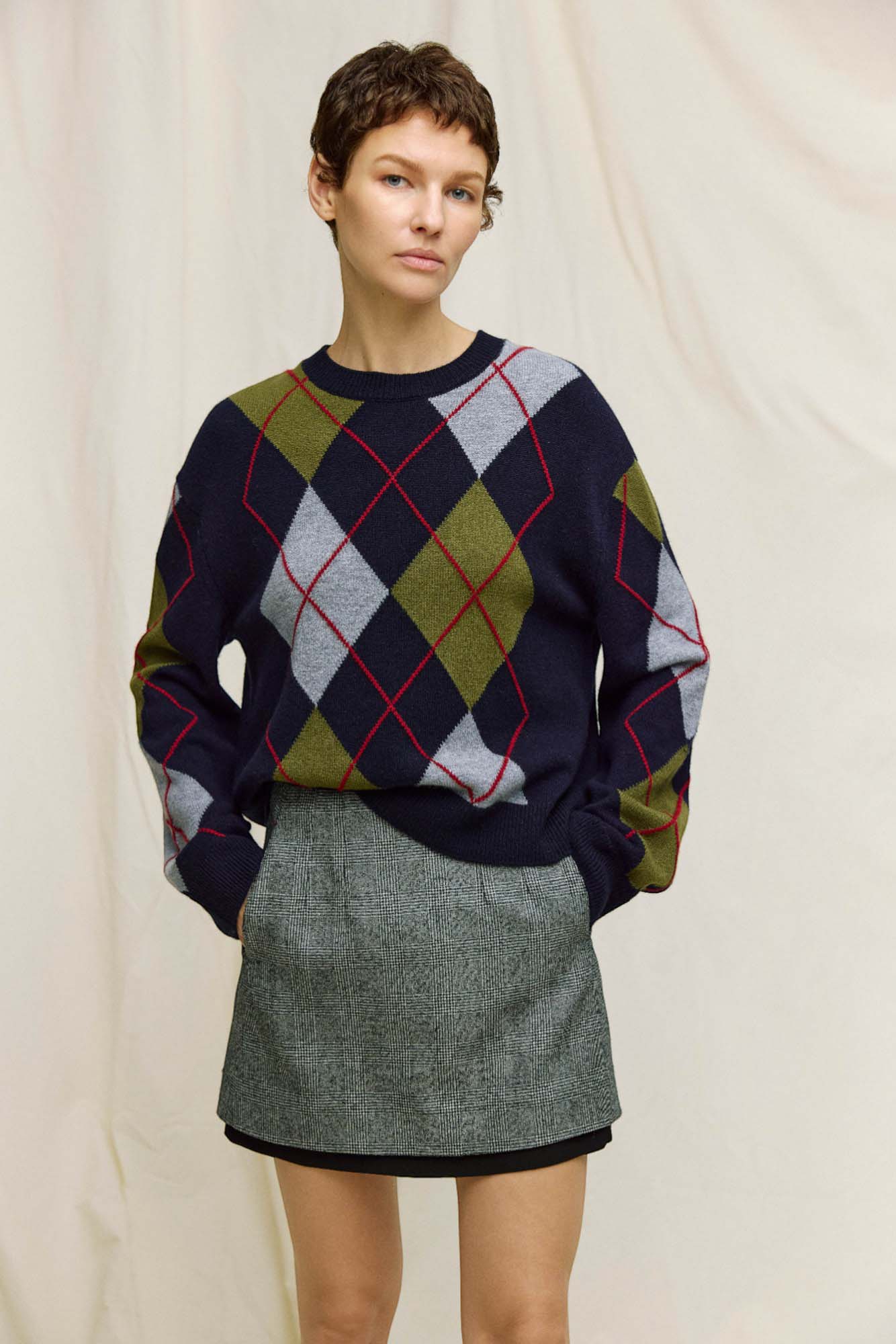 Marius Women's Intarsia Plaid Sweater