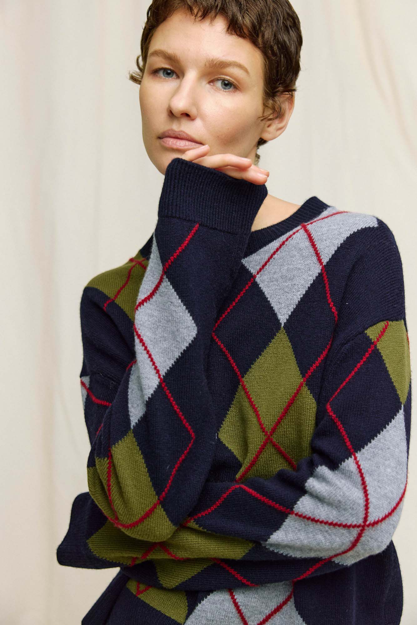 Marius Women's Intarsia Plaid Sweater