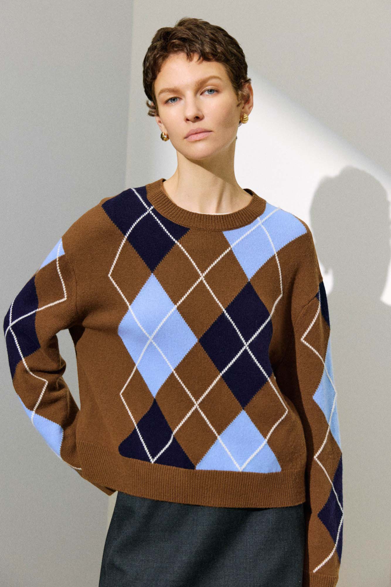 Marius Women's Intarsia Plaid Sweater