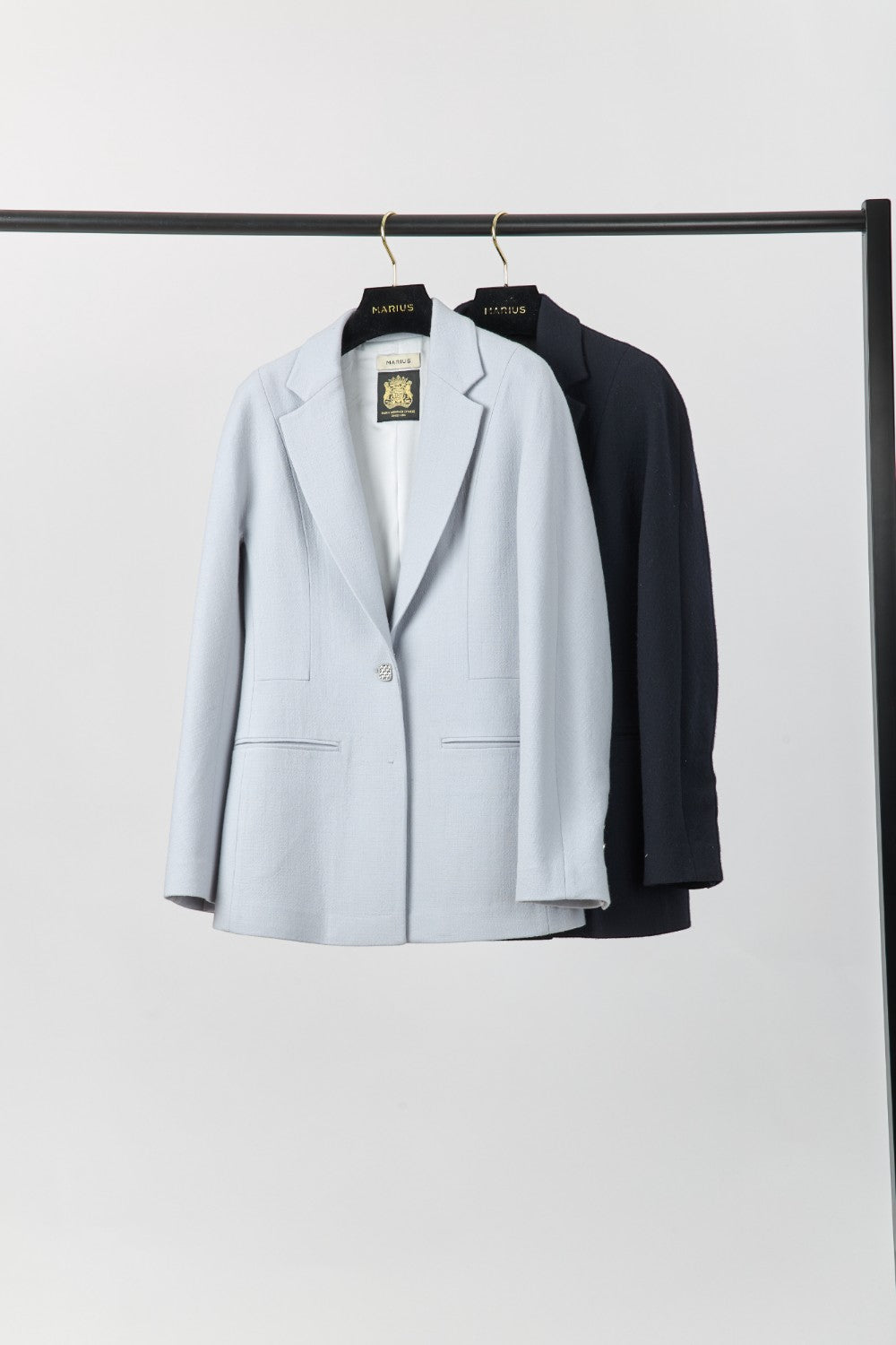 Double Crepe Wool Cinch-Waist Blazer