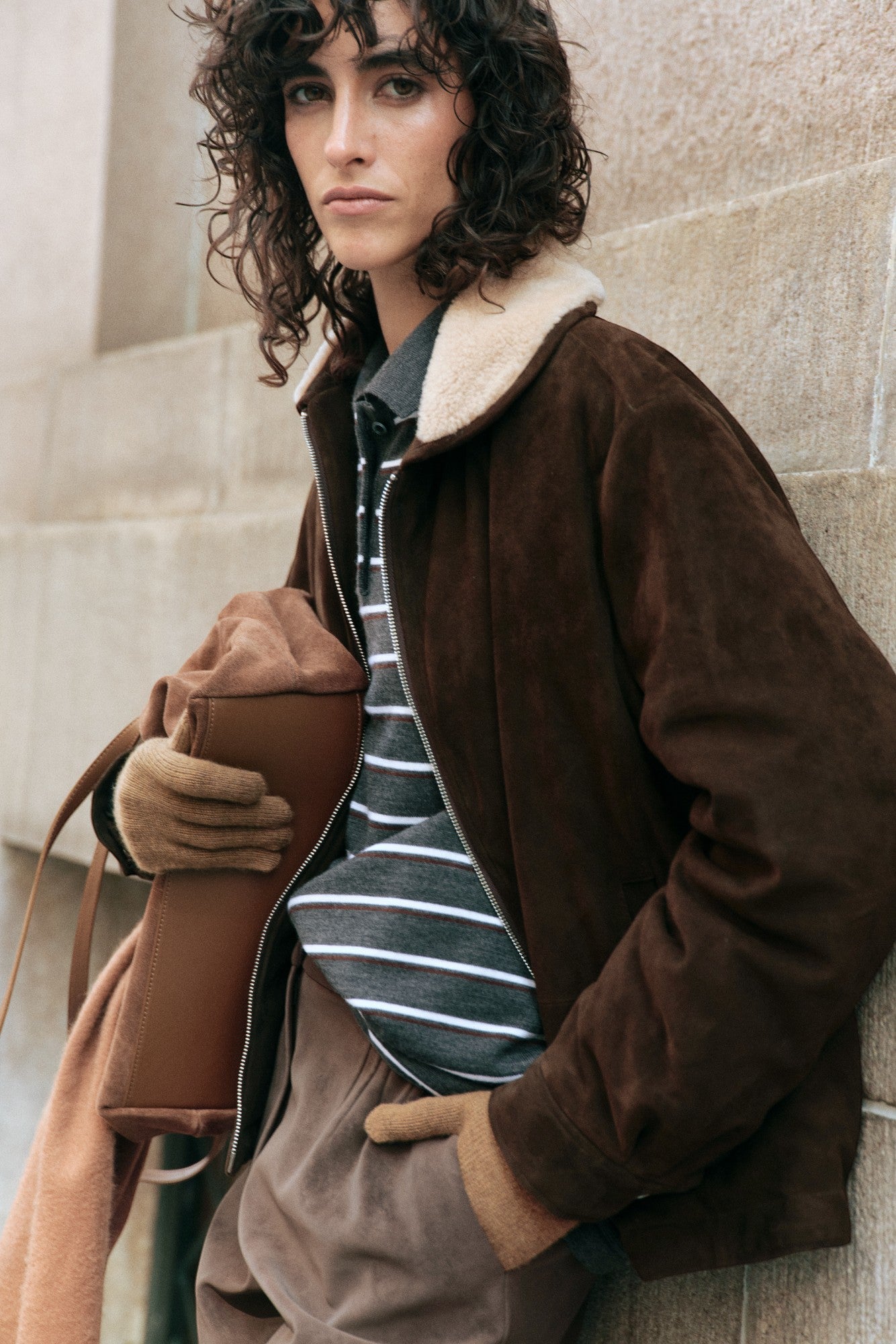 Marius Tulip-Shape Shearling Down Jacket