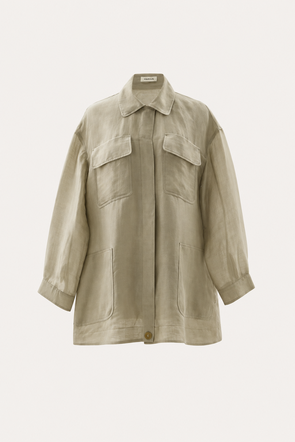 Lightweight Linen-Silk Blend Relaxed Overshirt