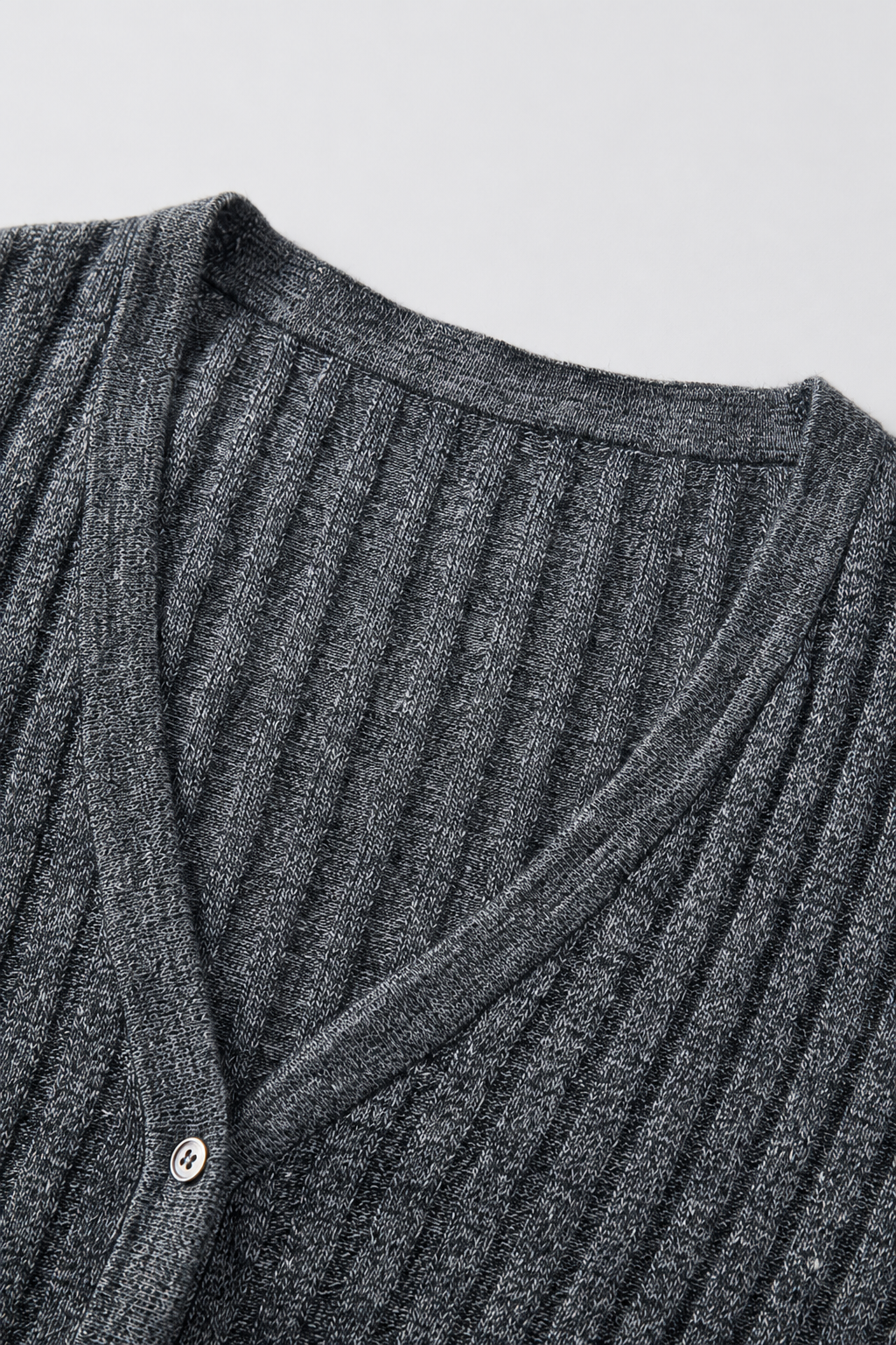 Vertical Texture Wool-Linen Blend Cardigan