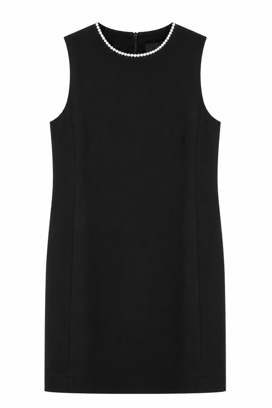 Pearl Accent Shift Mini Dress