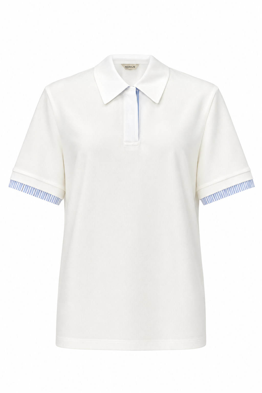 Merino-Blend Contrast Trim Polo