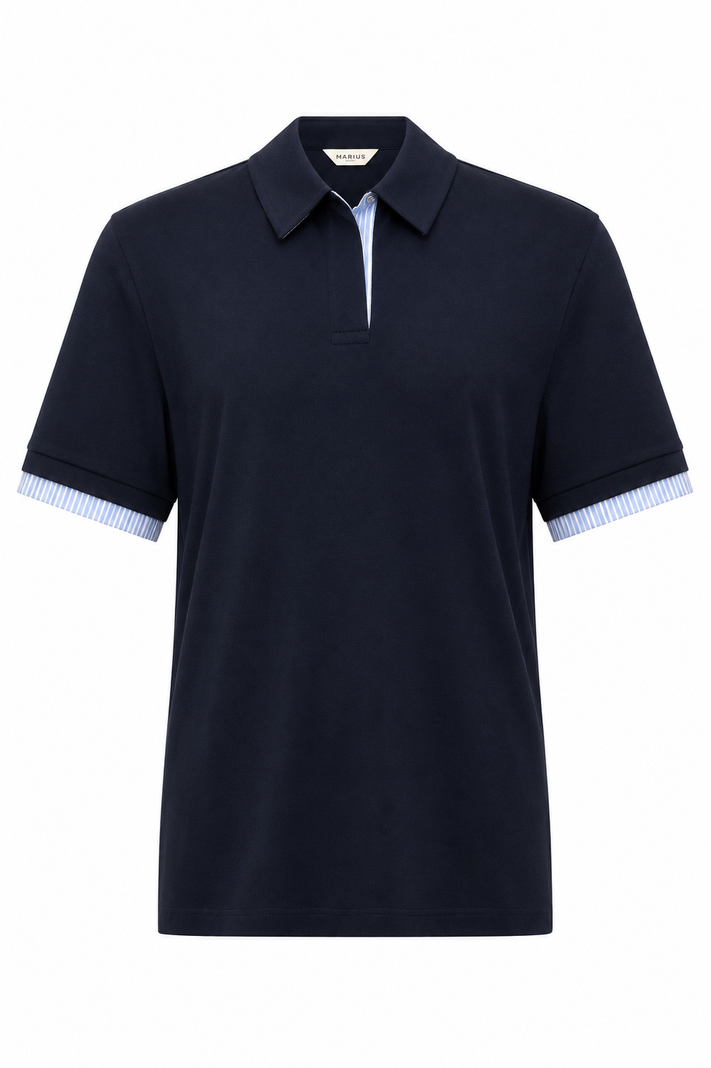 Merino-Blend Contrast Trim Polo