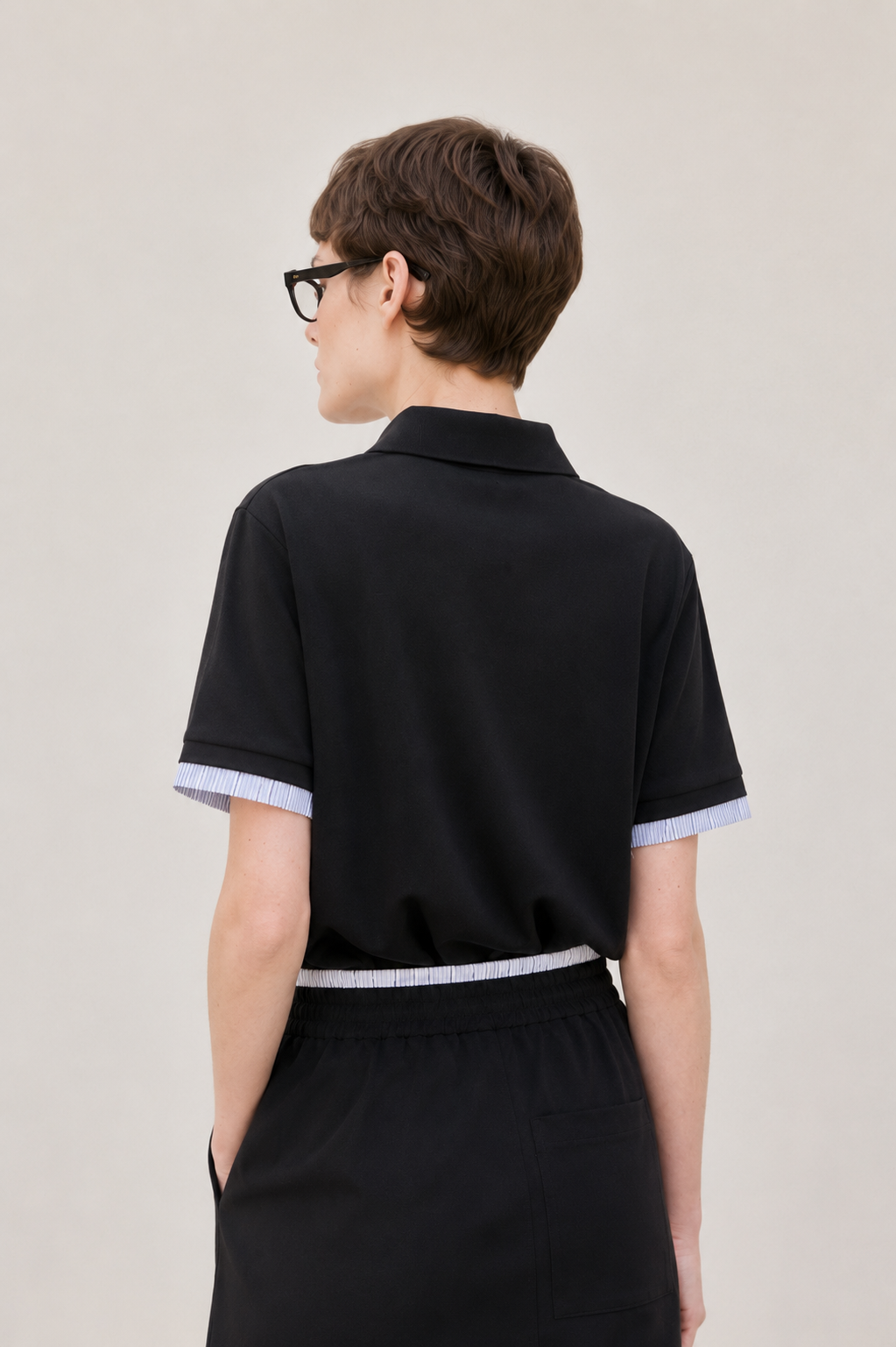 Merino-Blend Contrast Trim Polo