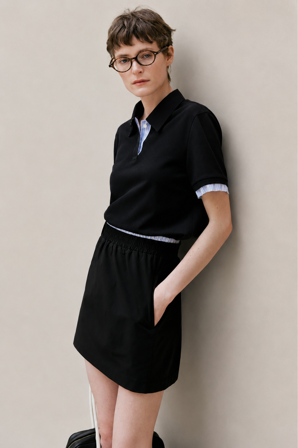 Merino-Blend Contrast Trim Polo