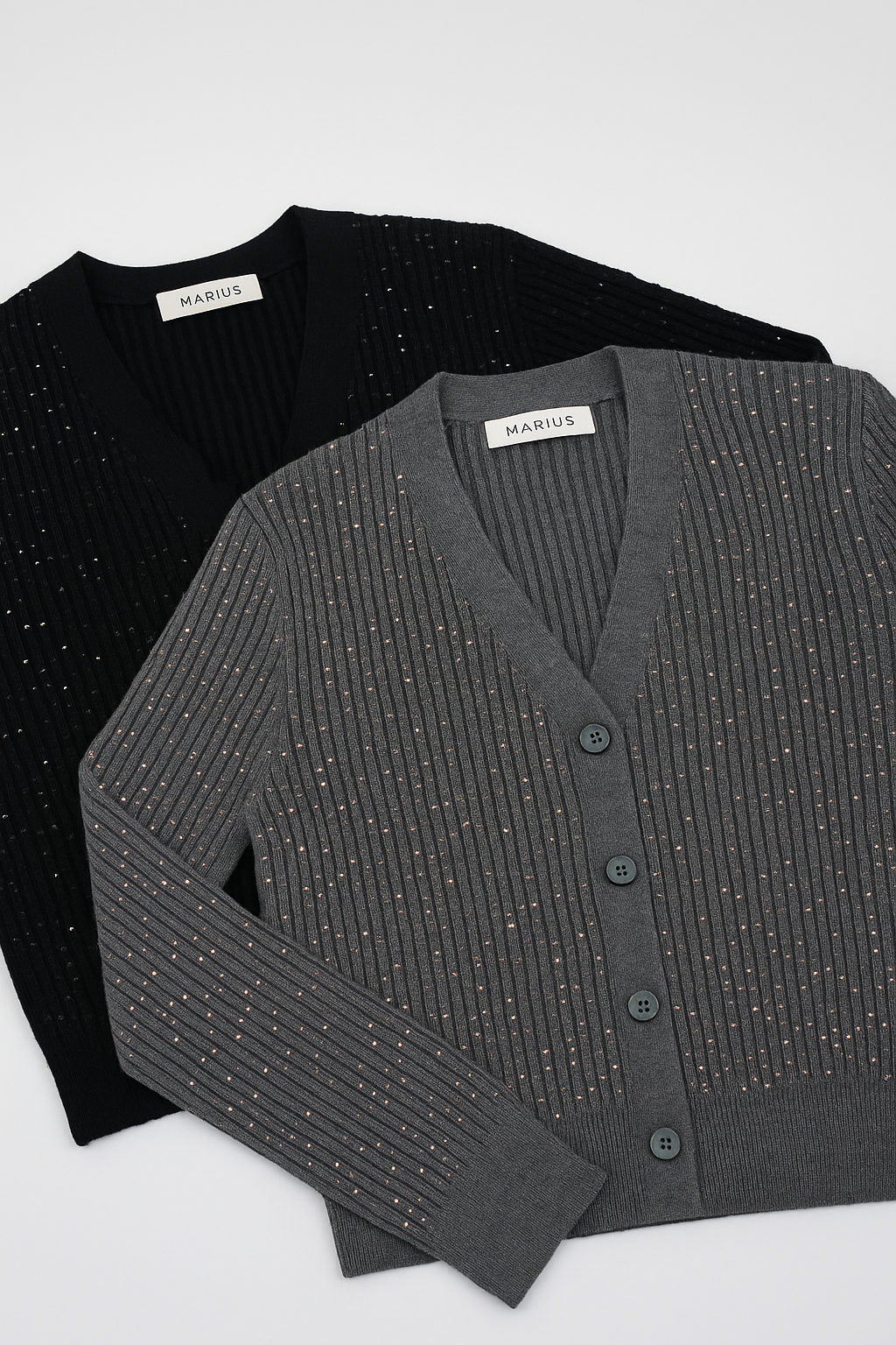 Embellished Merino Wool V-Neck Cardigan