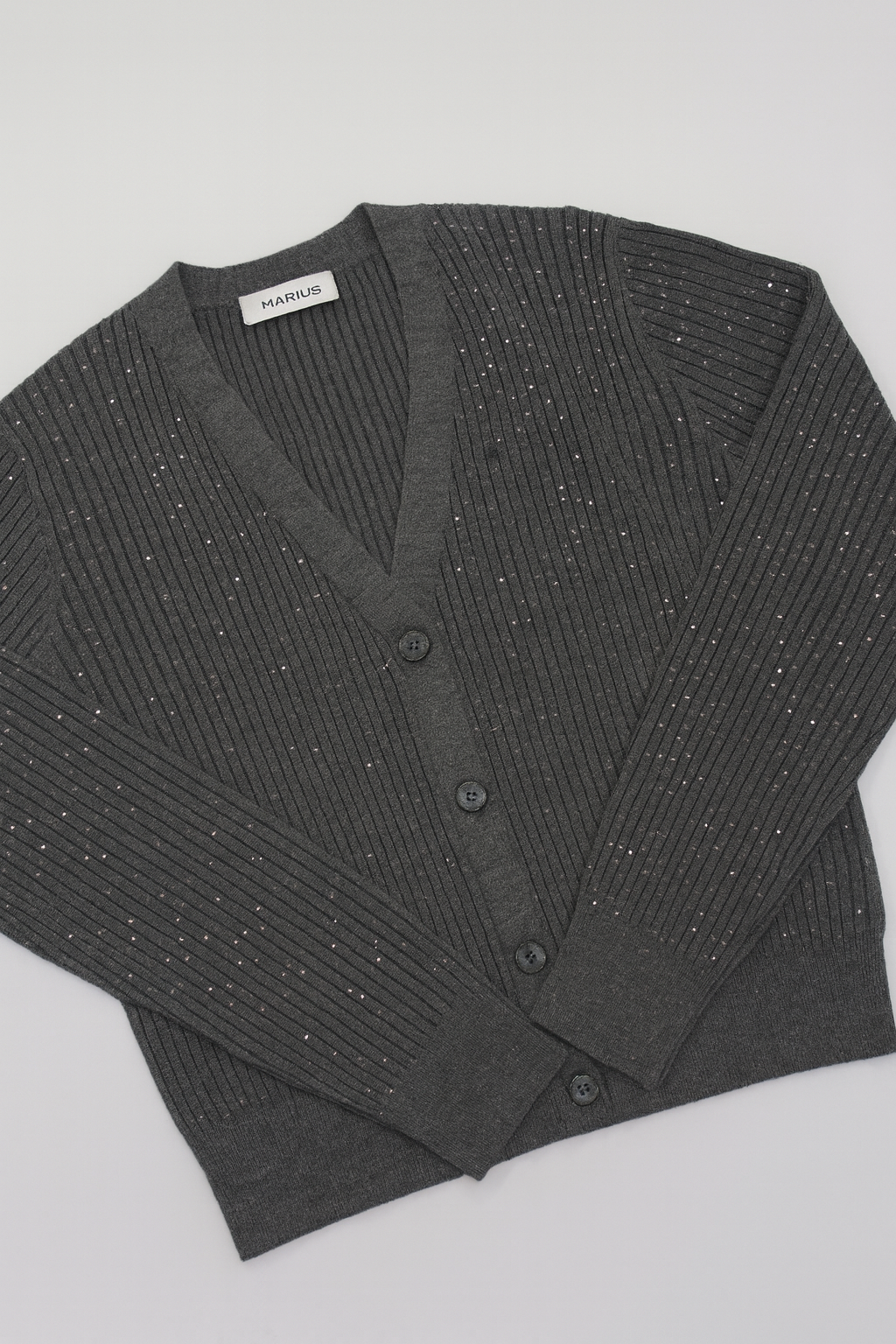 Embellished Merino Wool V-Neck Cardigan