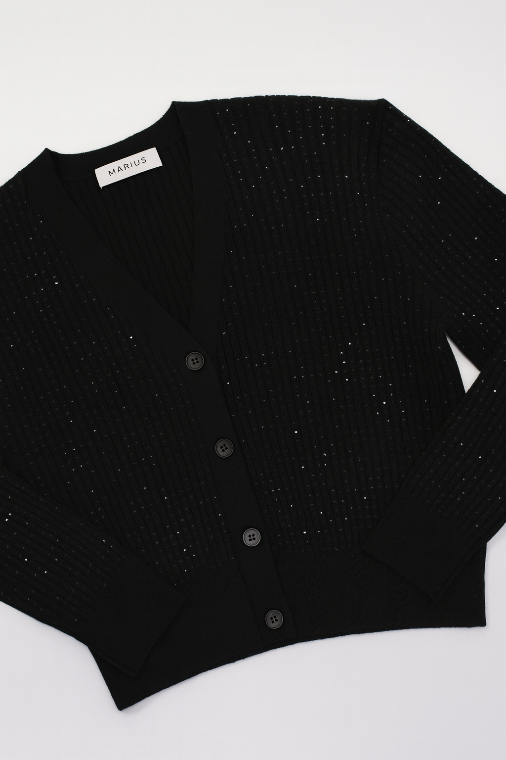 Embellished Merino Wool V-Neck Cardigan