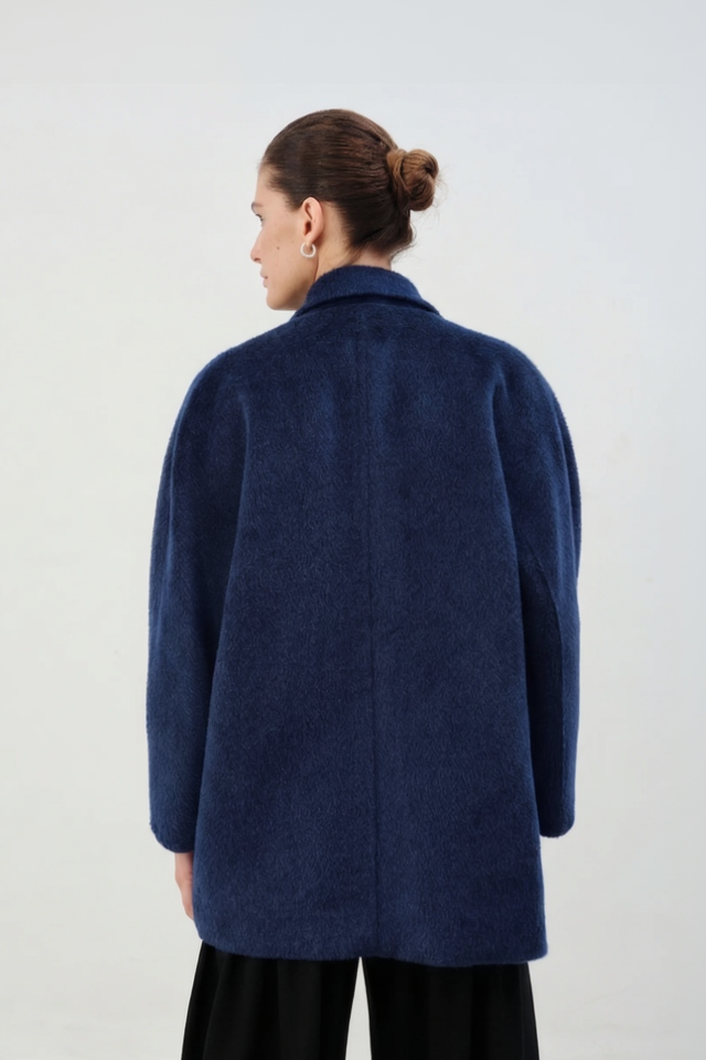 Classic Double-Breasted Wool-Blend Coat