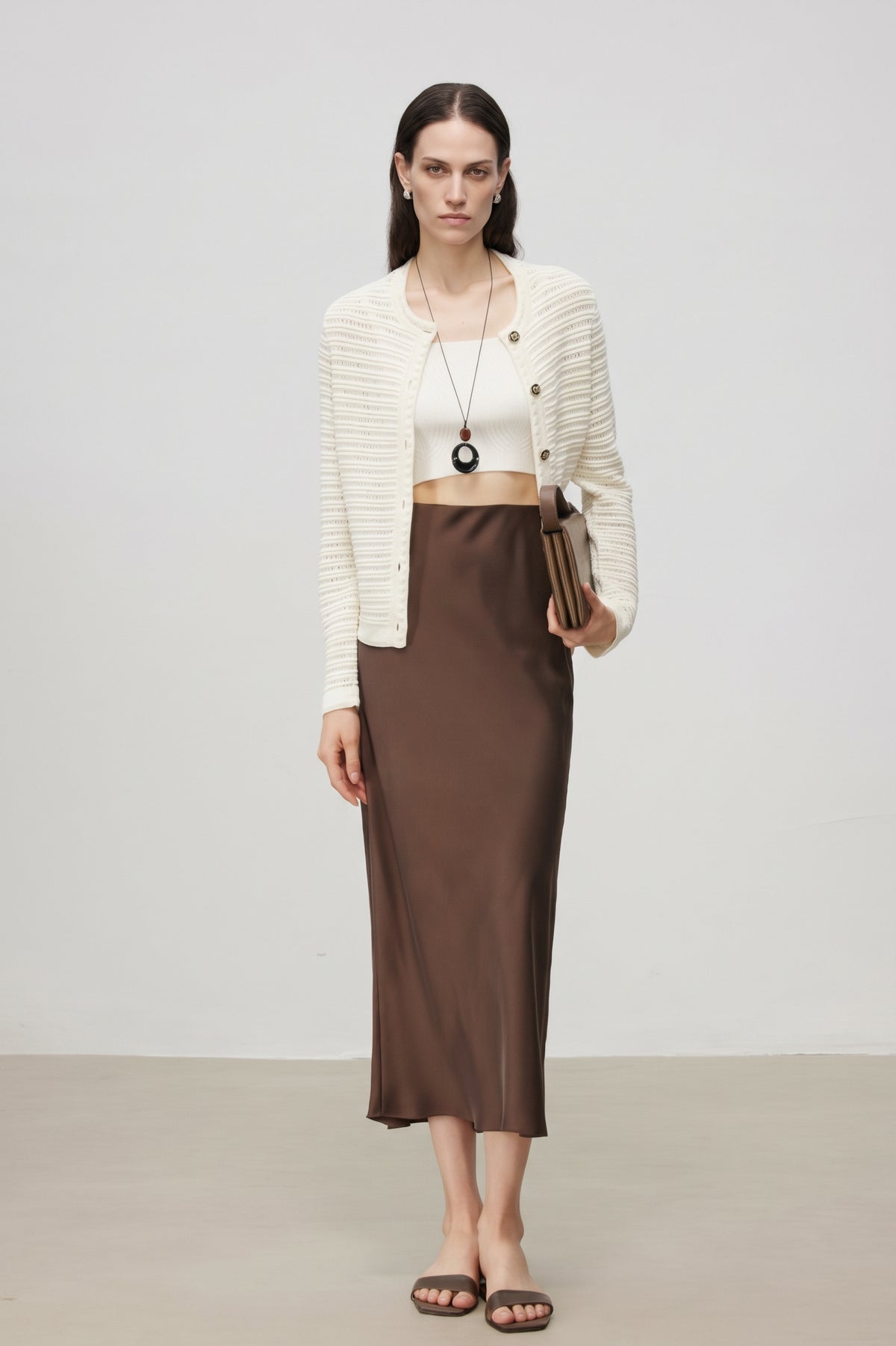 Lightweight Textured Cotton Knit Cardigan