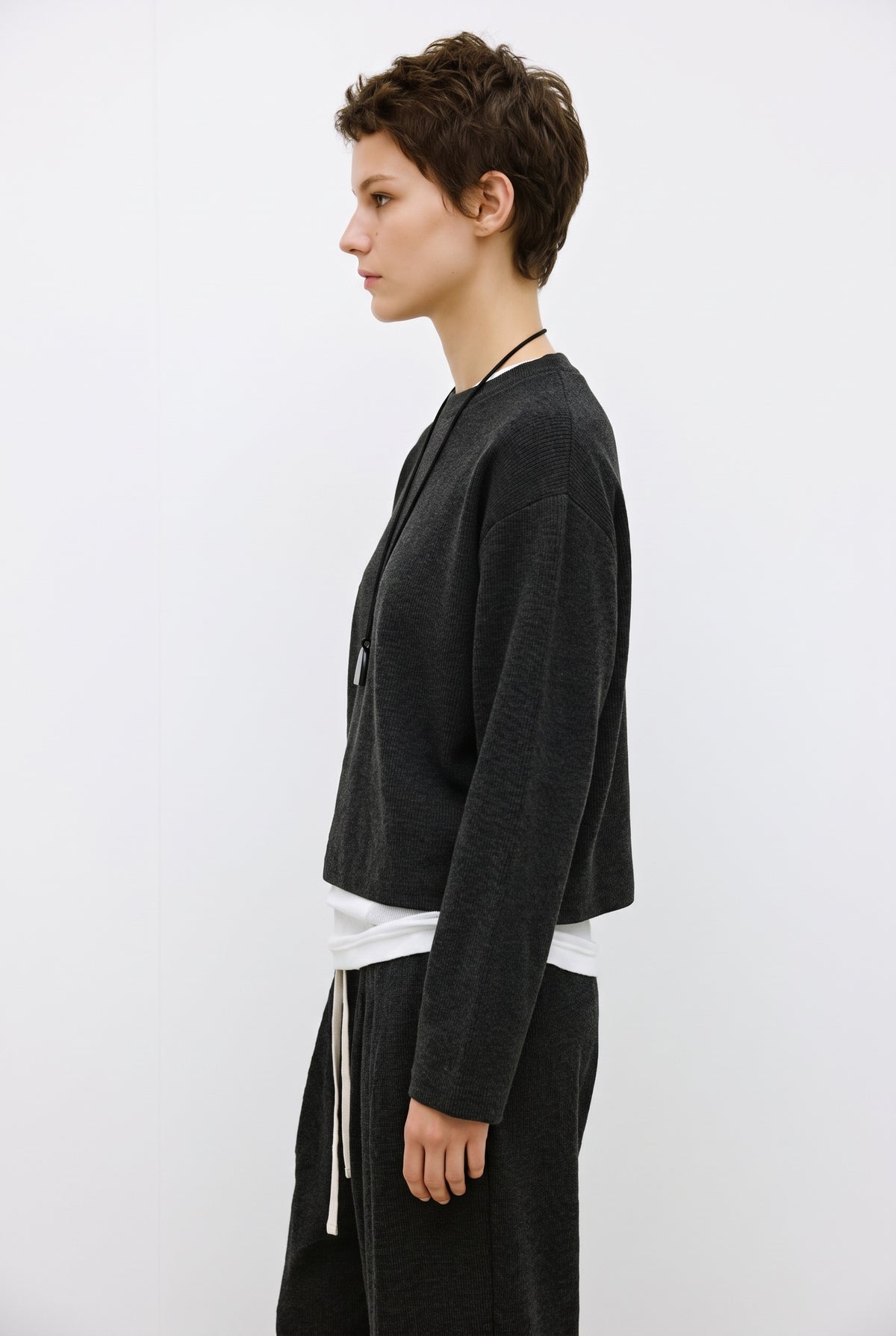 Bonded Knit Crew Neck Sweatshirt