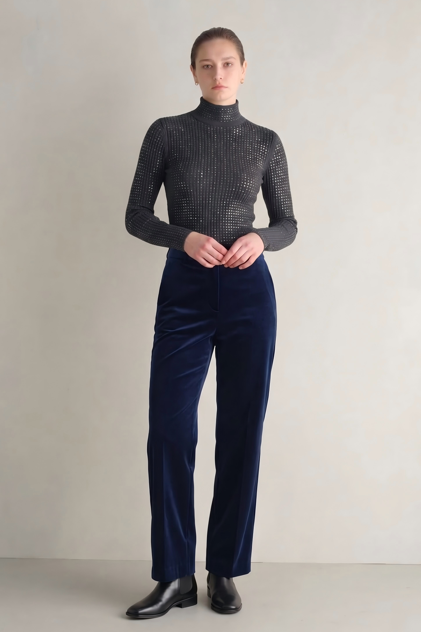 Refined Merino Wool Sculpted Turtleneck Sweater