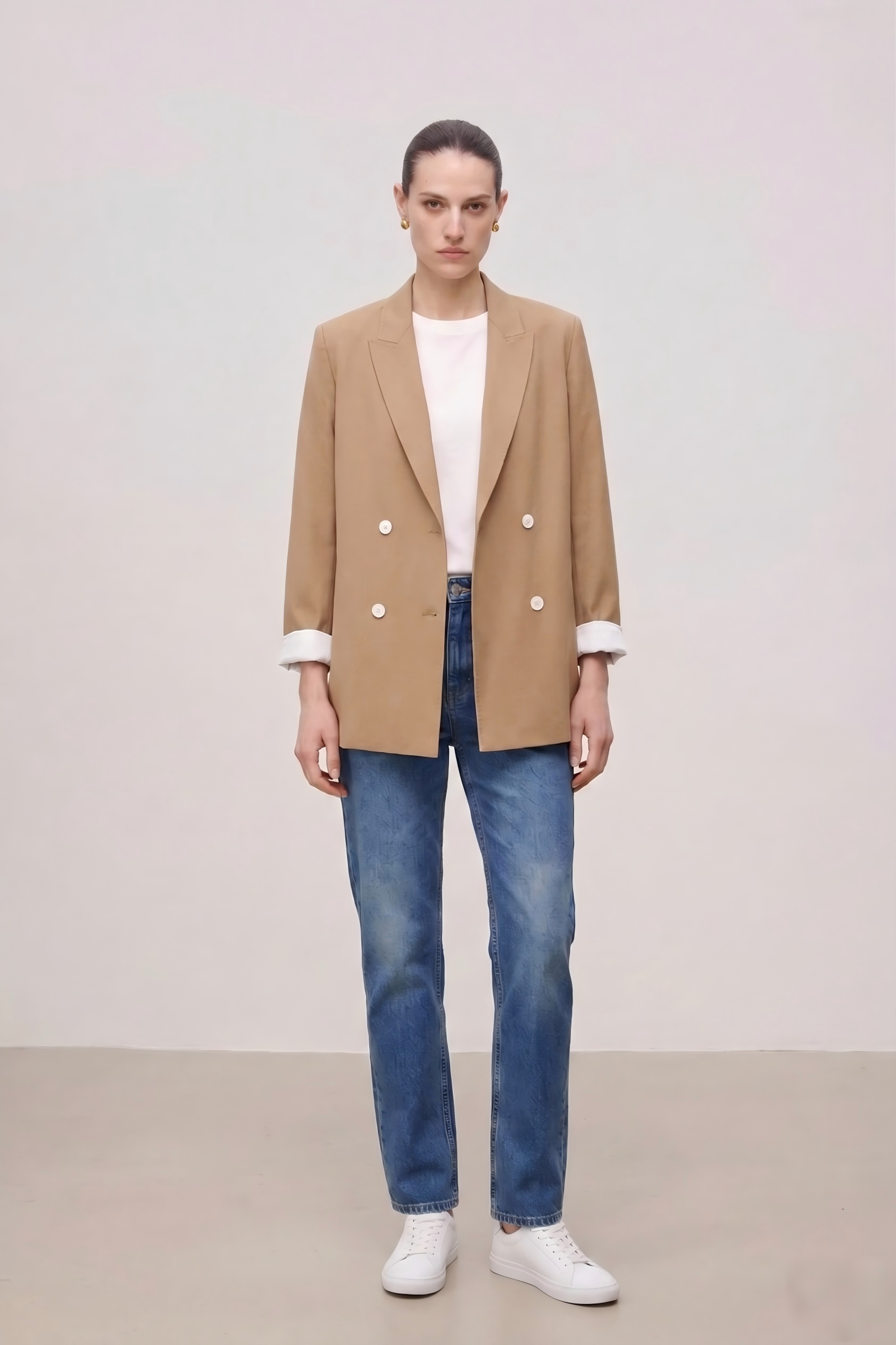 110s Gabardine Double-Breasted Wool Blazer
