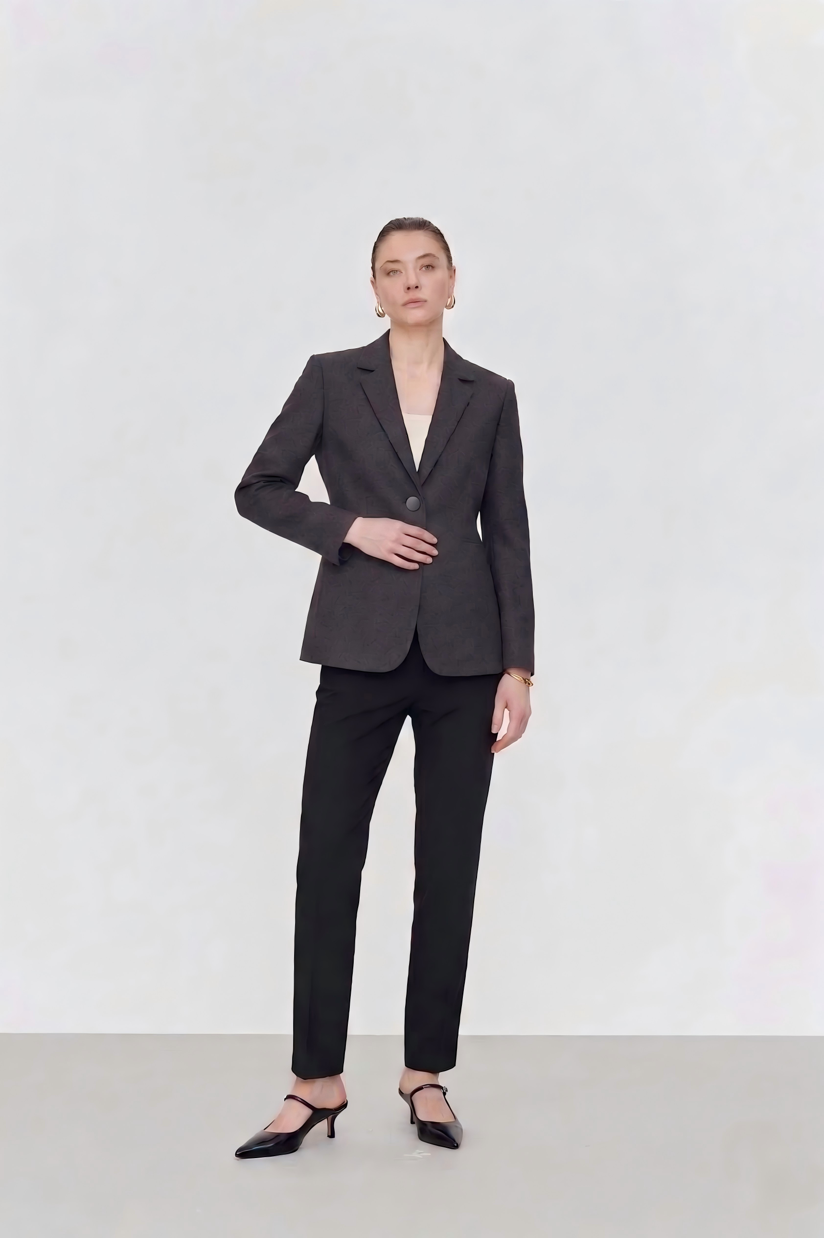 Marius Women's One-Button Flannel Blazer