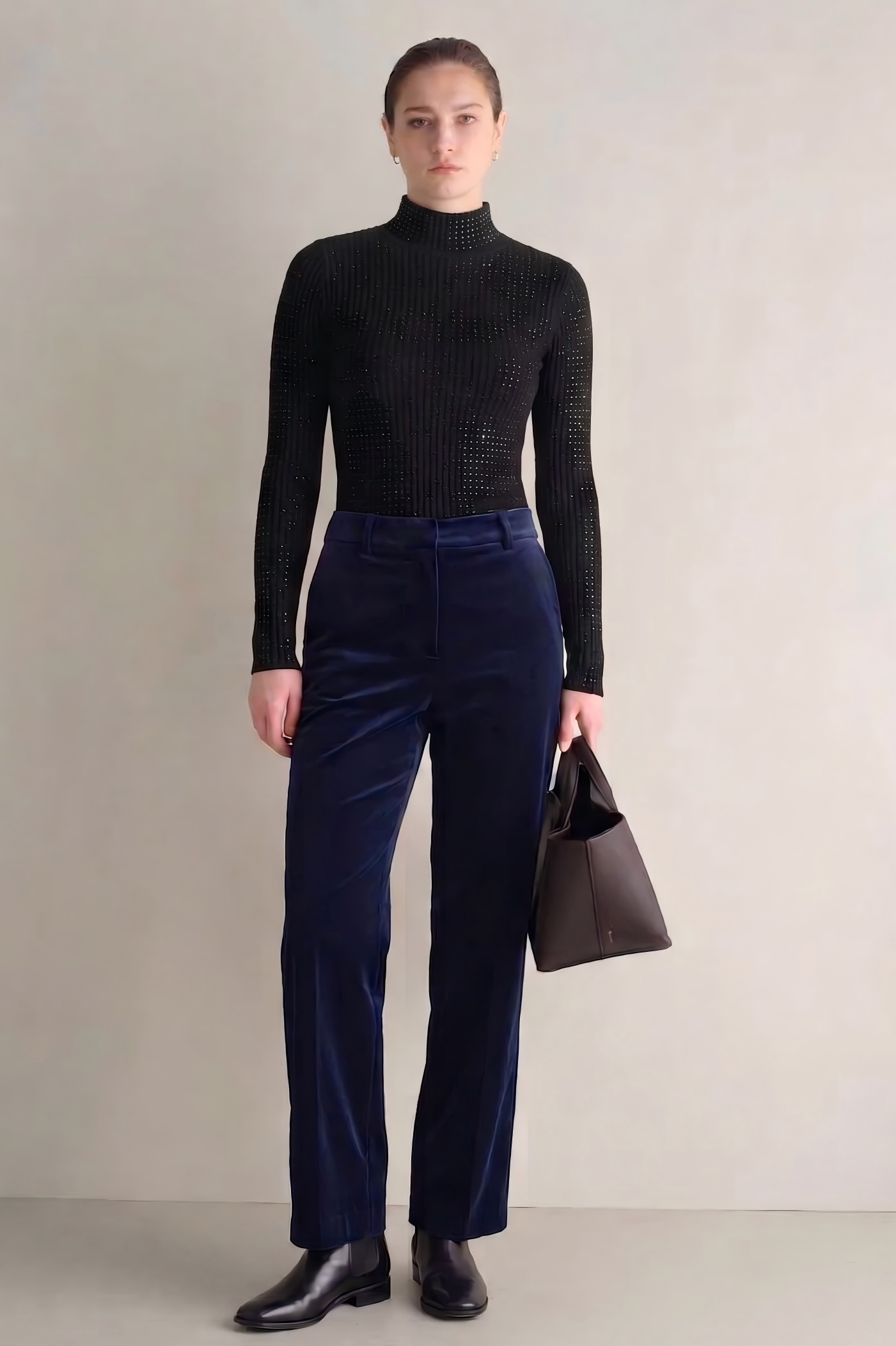 Refined Merino Wool Sculpted Turtleneck Sweater