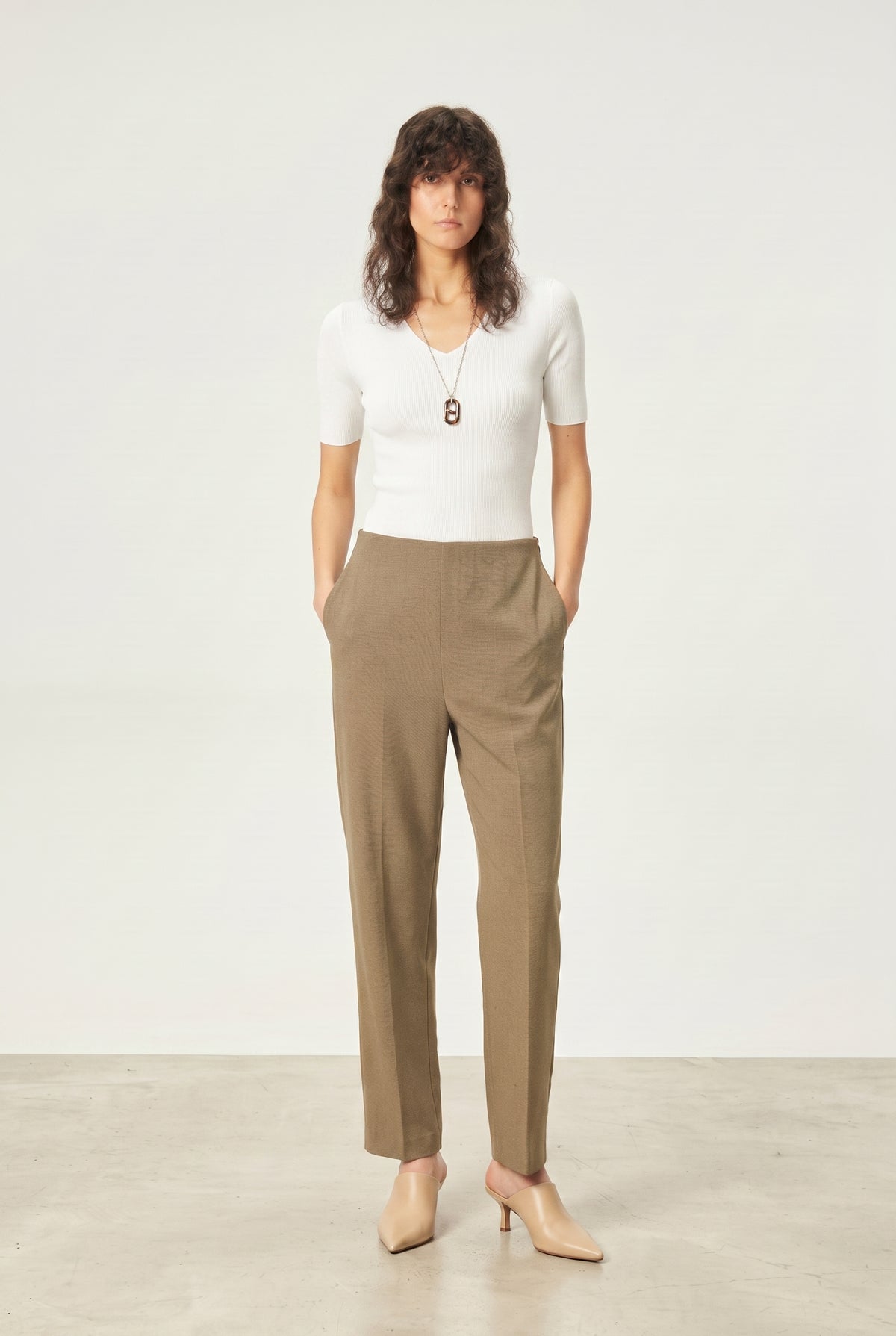 Seamless V-Neck Merino Wool Top
