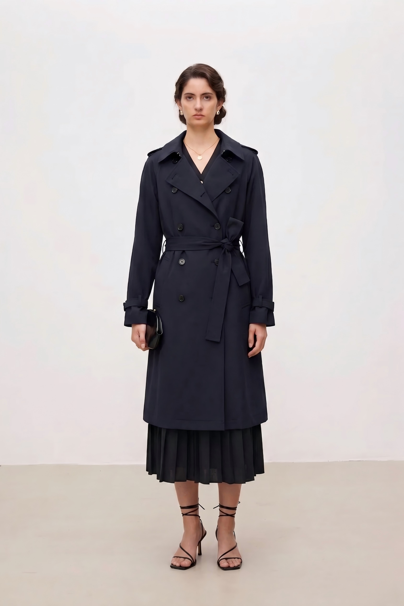Signature Wool-Mohair Double-Breasted Trench Coat