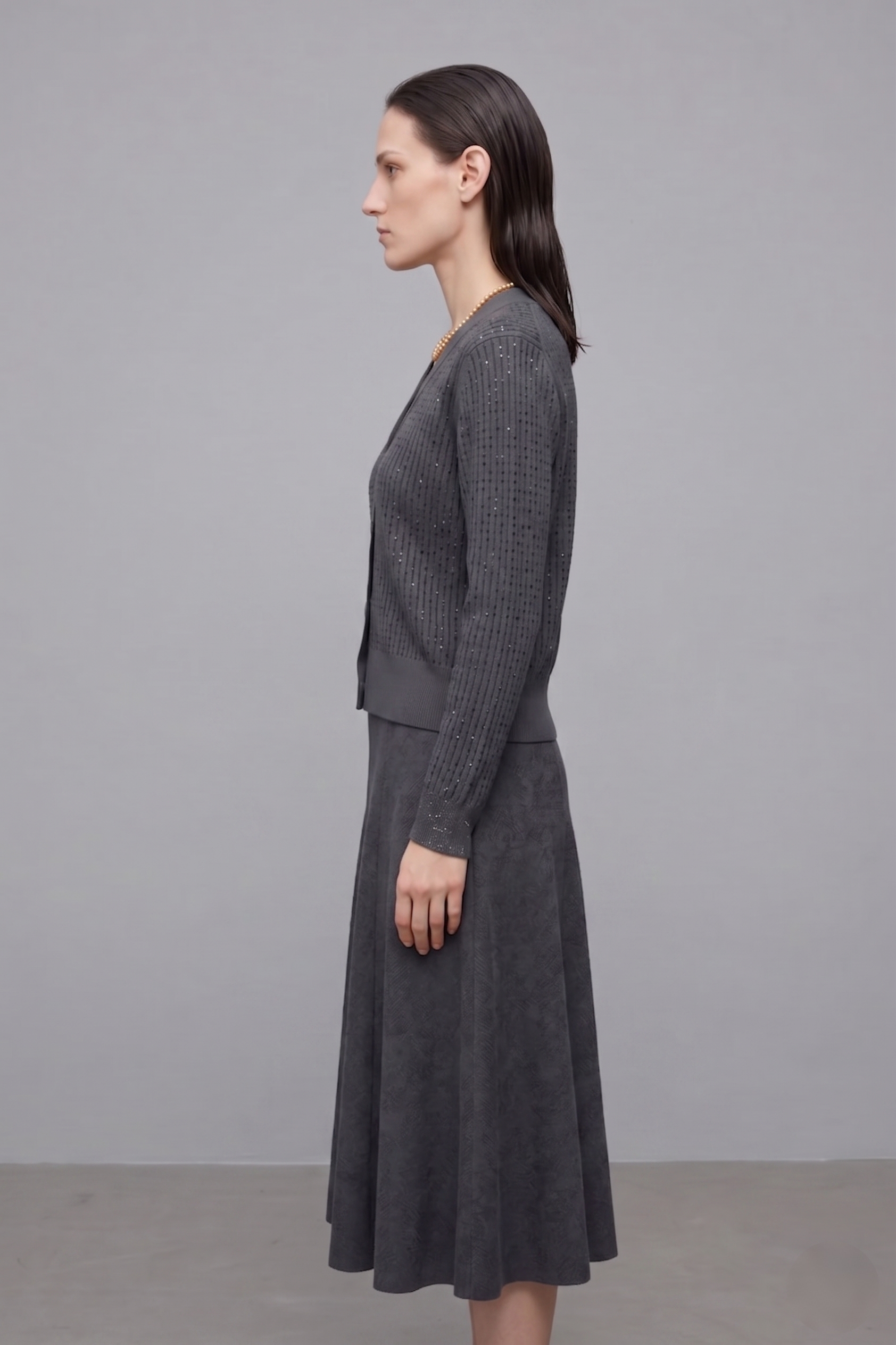 Embellished Merino Wool V-Neck Cardigan