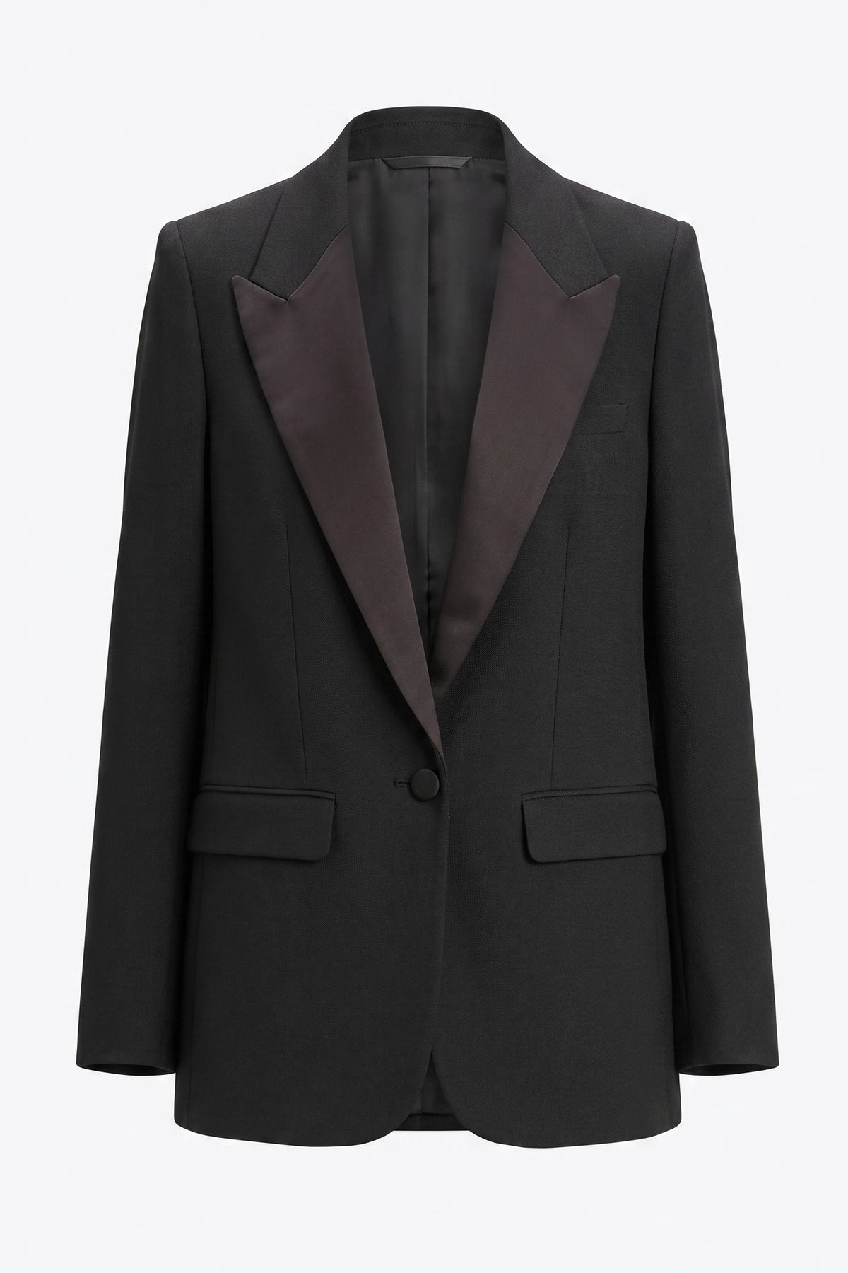 Textured Merino Wool Peak-Lapel Blazer