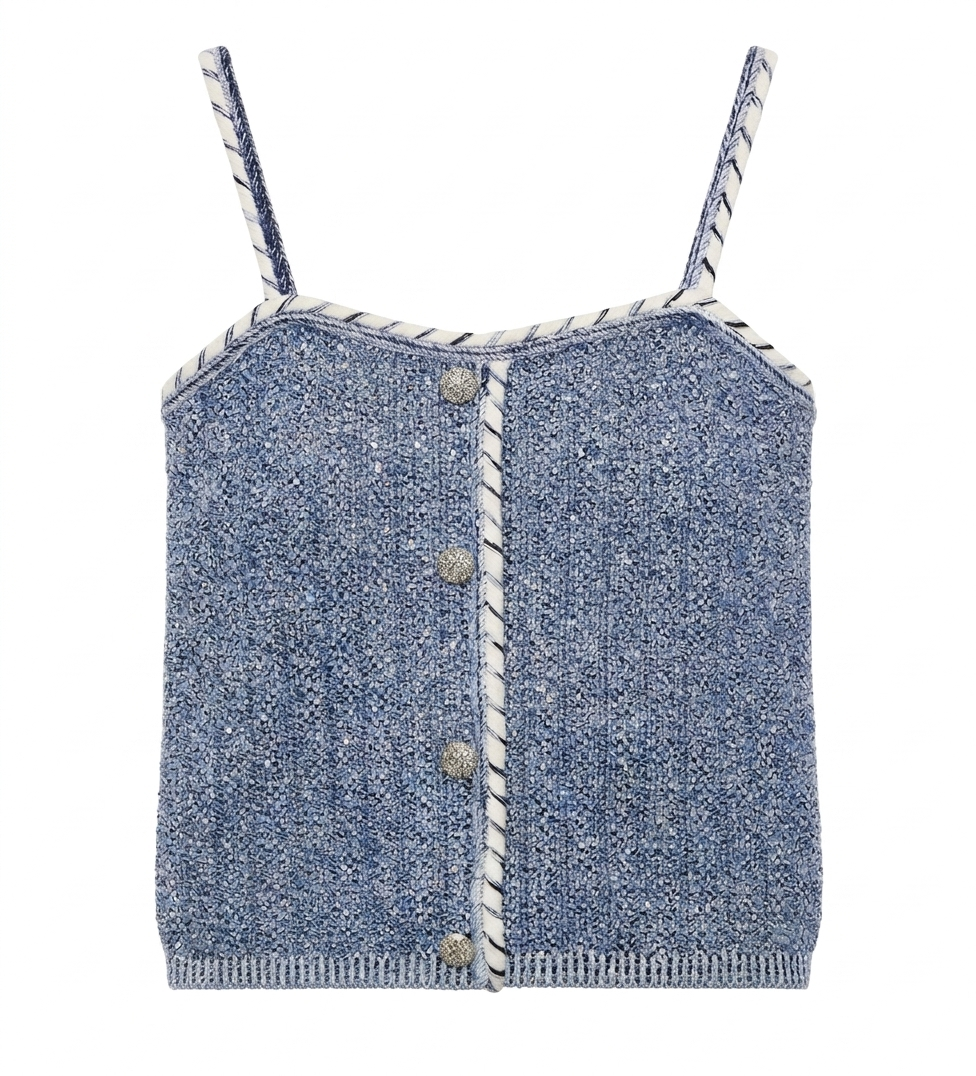 Bouclé Knit Tweed Cami Top
