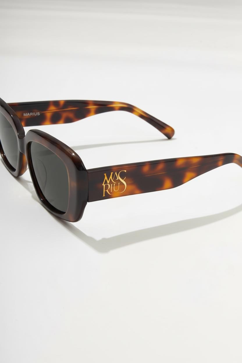 Thick Frame Amber Sunglasses
