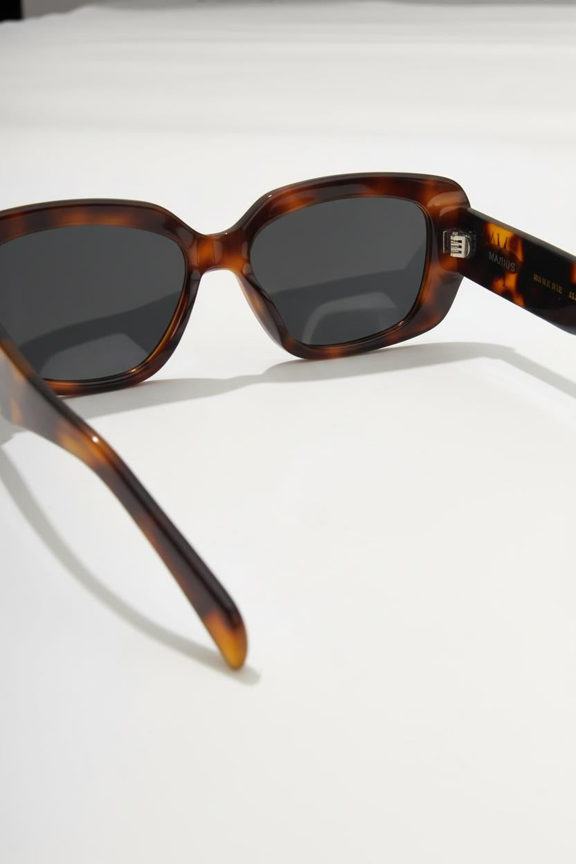 Thick Frame Amber Sunglasses