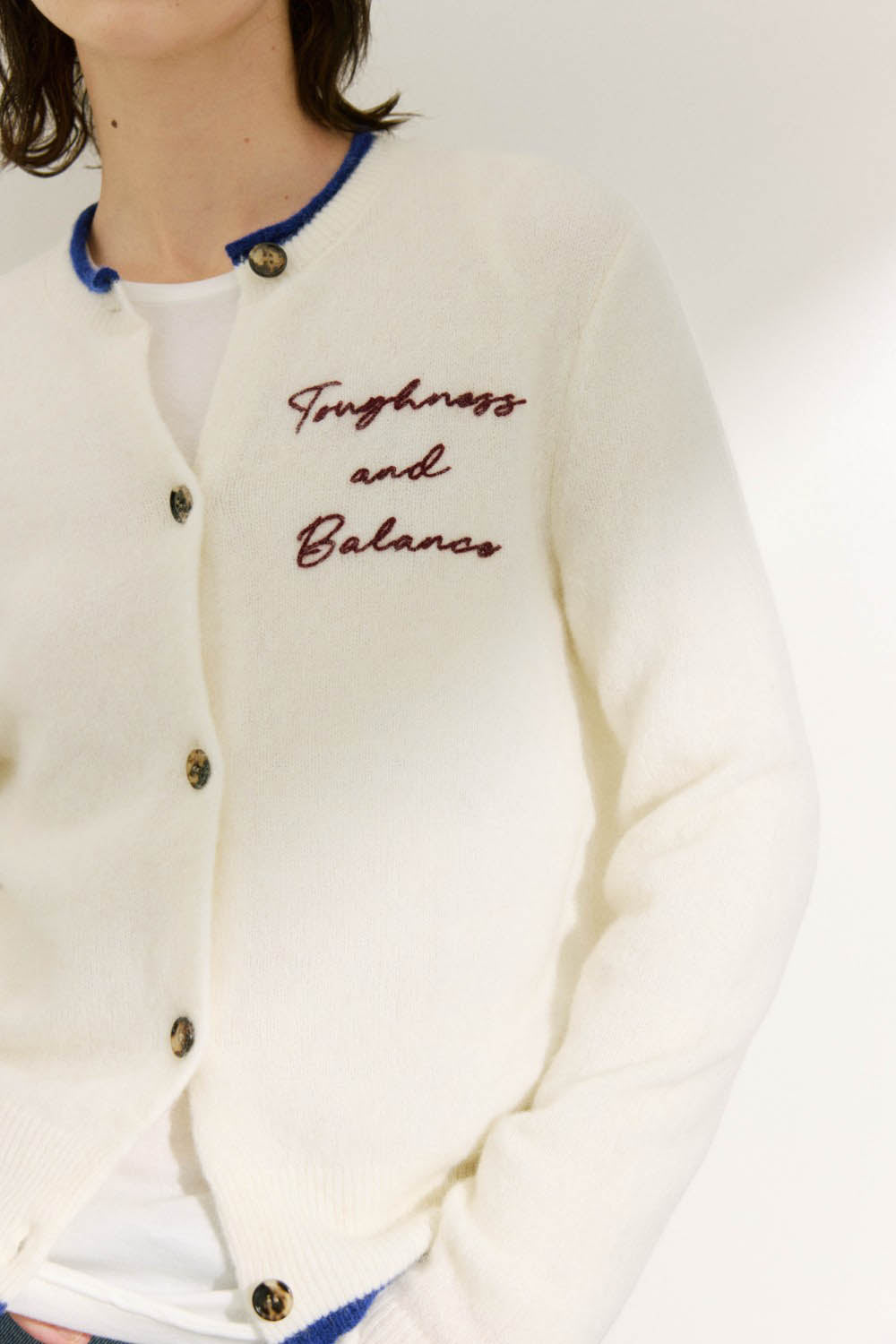 Marius Women's Alpaca Cardigan with Contrast Trim