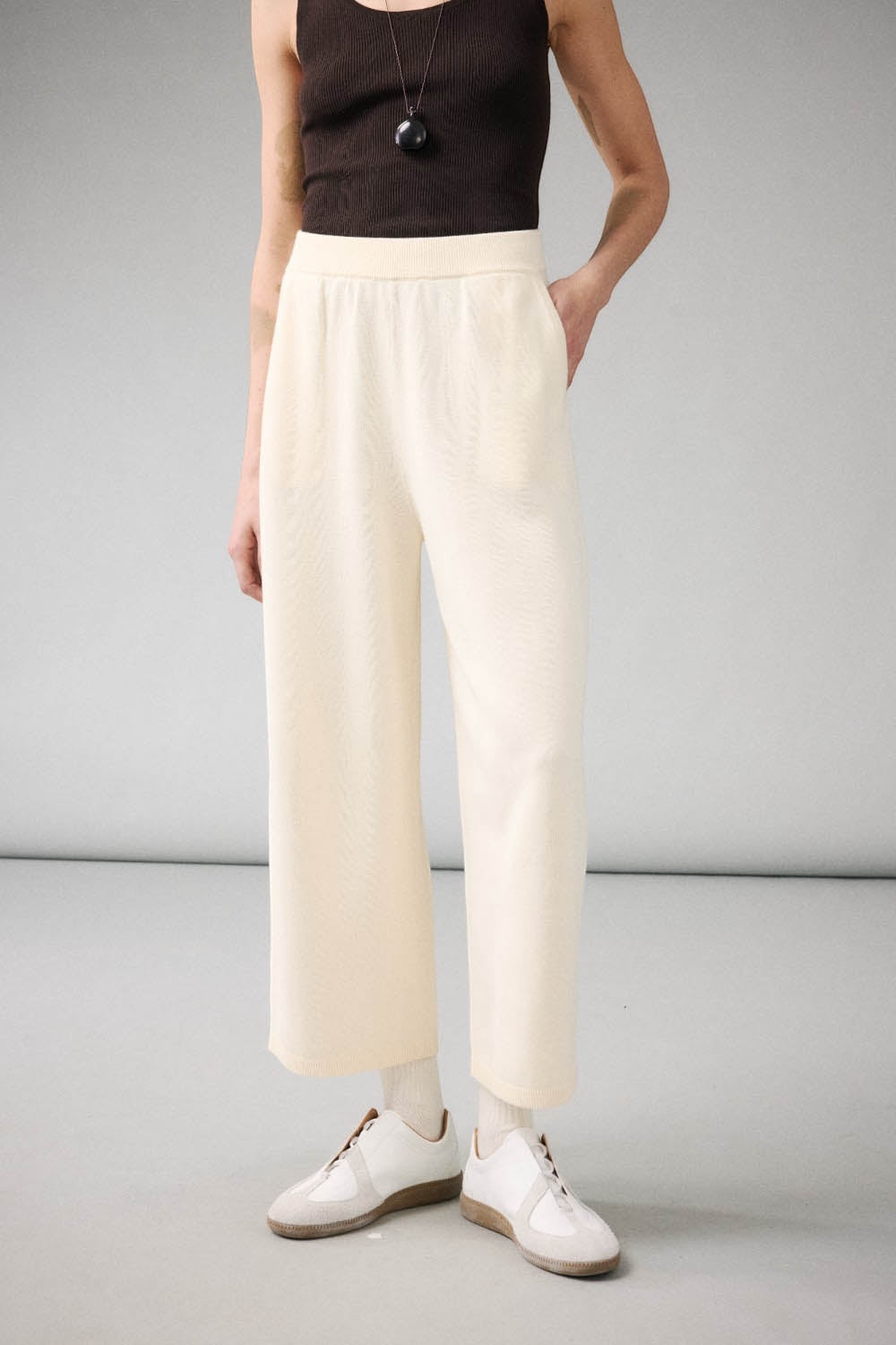 Marius Women's Merino Wool Blend Knit Cropped Pants