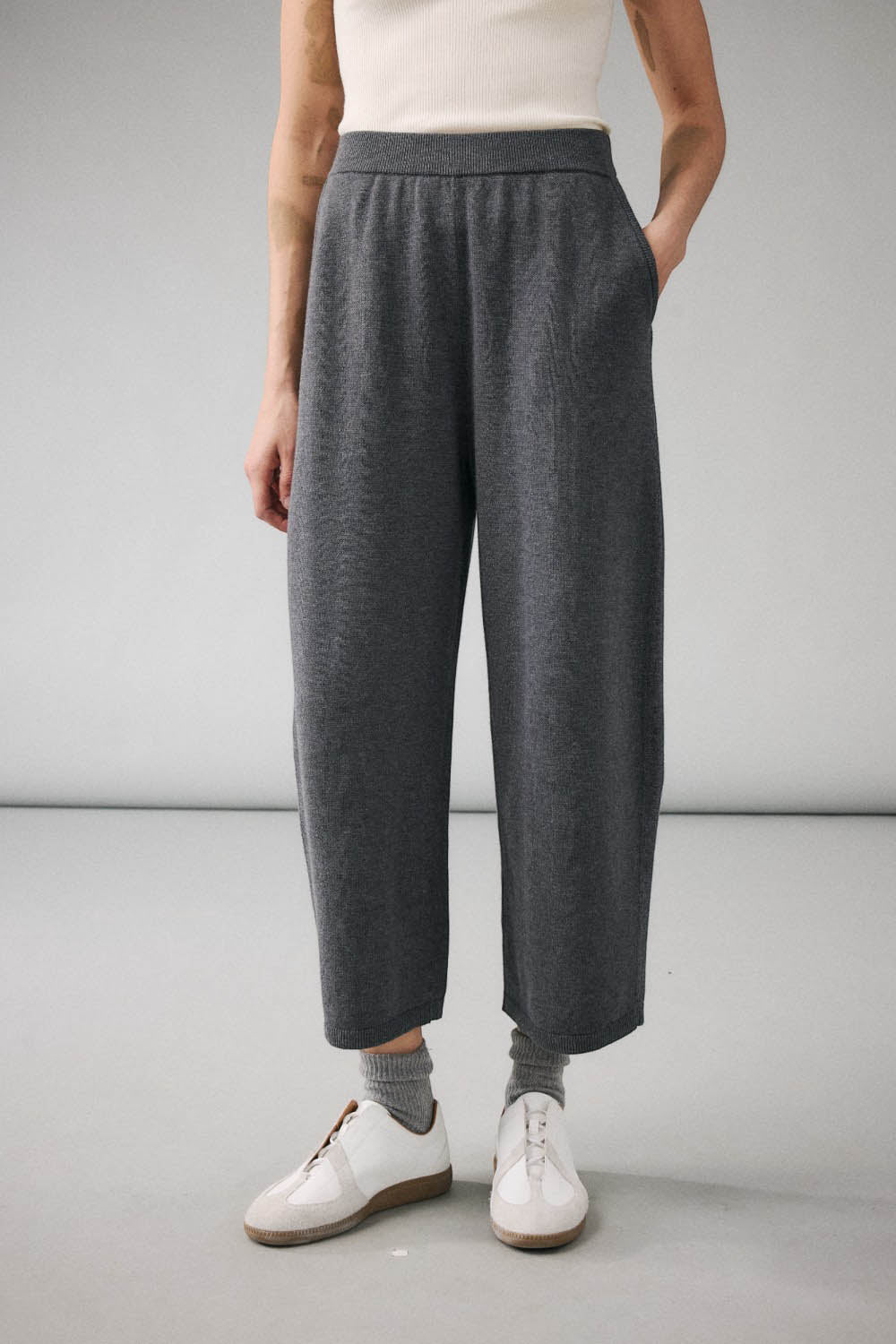 Marius Women's Merino Wool Blend Knit Cropped Pants