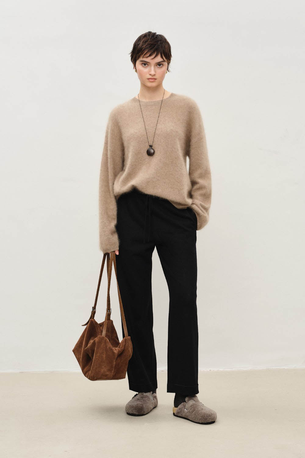 Marius Women's Brushed  Crewneck Loose-fitting Cashmere Pullover