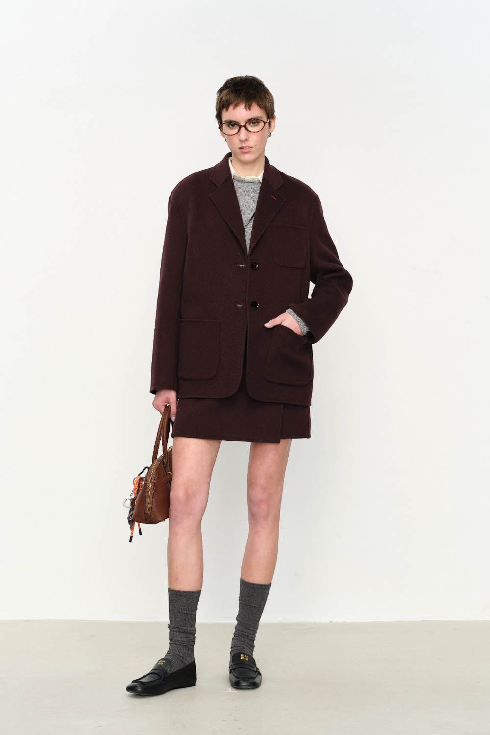 Marius Women's Three-patch Pocket reversible Wool Blazer